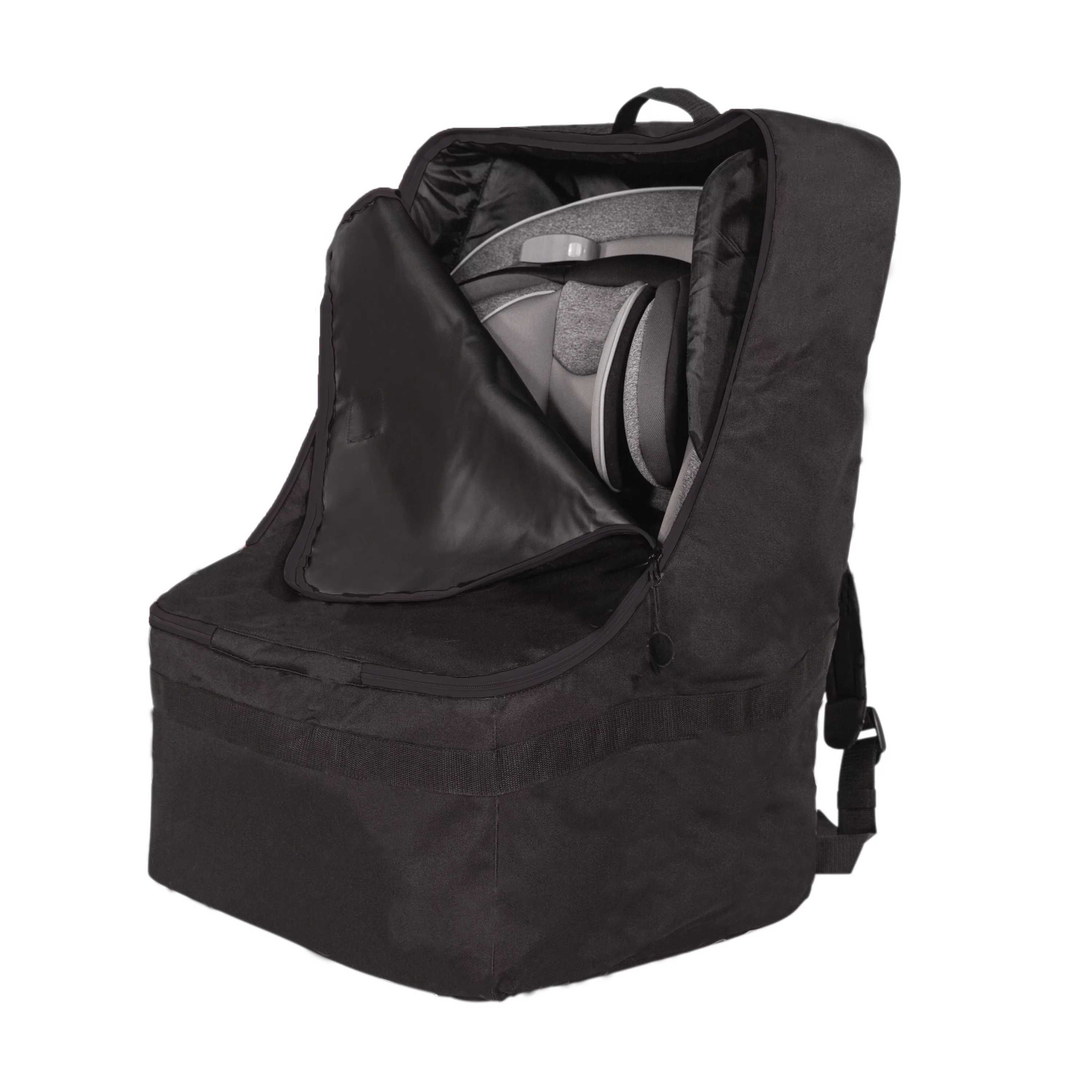 J.L. Childress Ultimate Padded Backpack Car Seat Travel Bag and Carrier, Black/Grey - Womvr