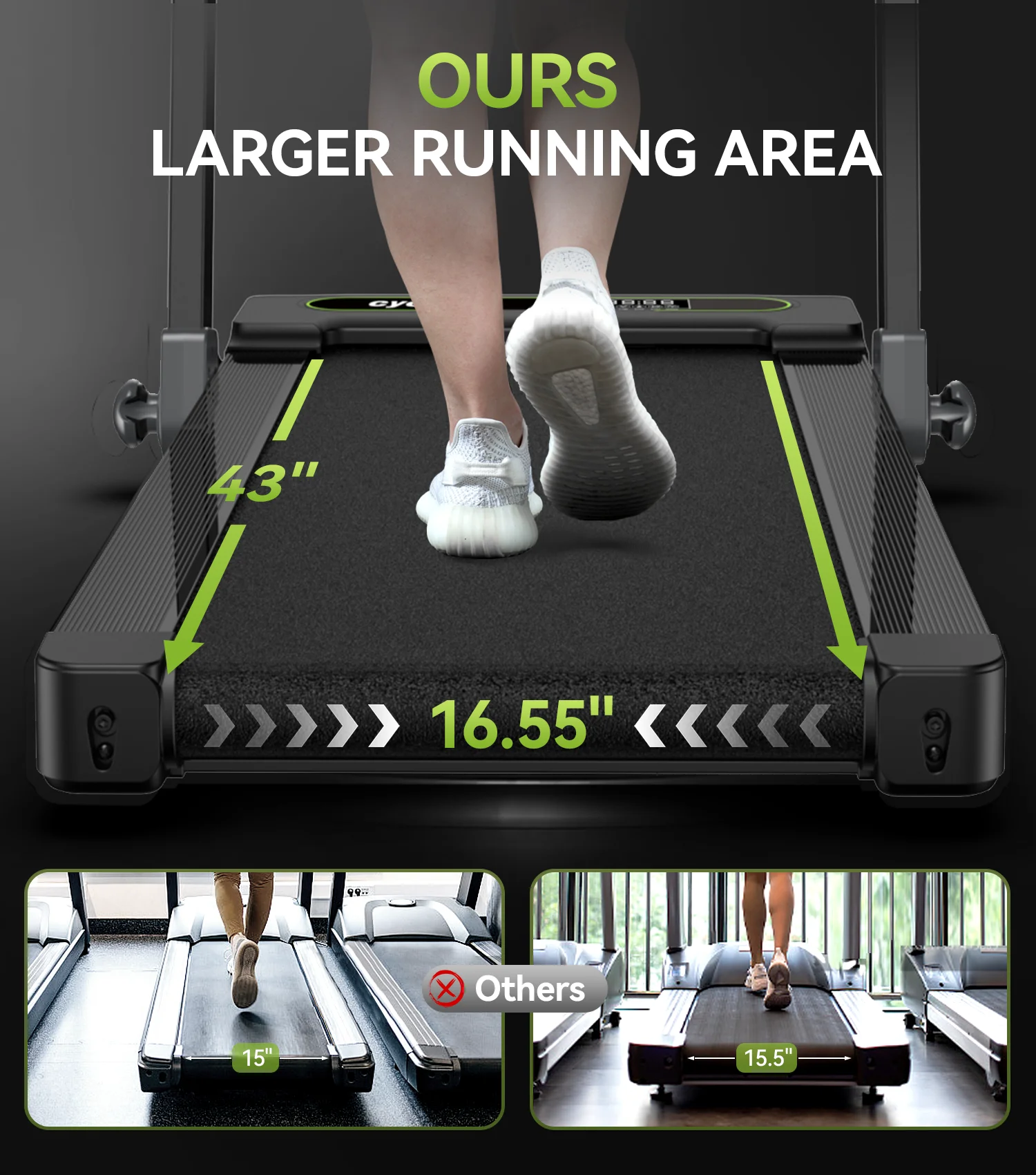 TOSSFD 2.5HP Folding Treadmill with Display Screen Electric Running Walking Machine for Home Fitness R46201 - Womvr