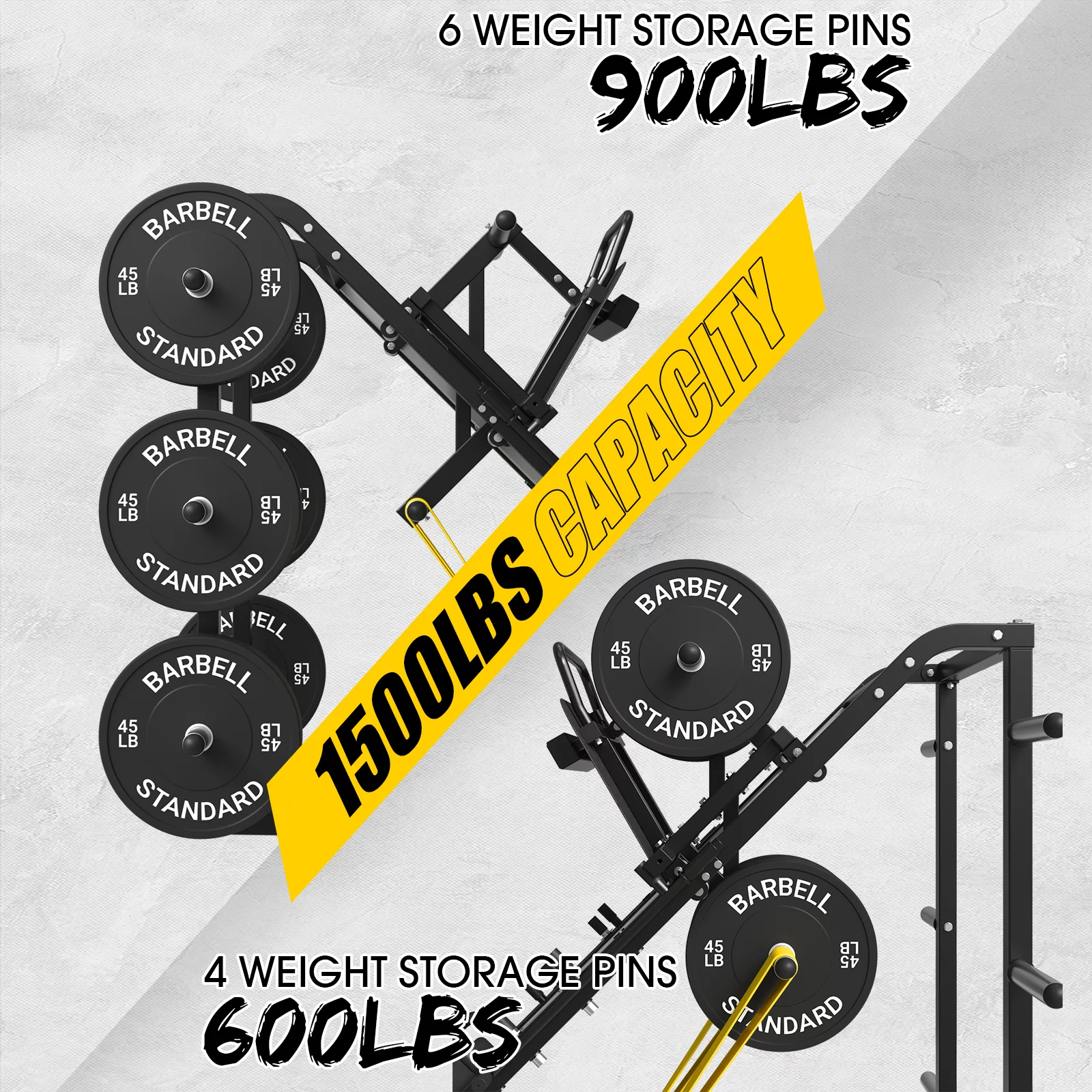 syedee Leg Press Machine with Calf Block, 1500LBS Weight Capacity Adjustable Leg Machine with Resistance Band Pegs and Plate Storages, Workout Equipment for Strength Training - Womvr