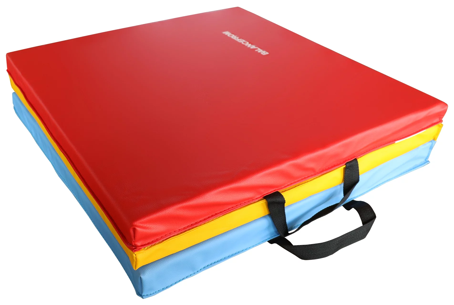 BalanceFrom 6 Ft. x 2 Ft. x 2 In. Three Fold Folding Exercise Mat with Carrying Handles for MMA, Gymnastics and Home Gym, Black - Womvr