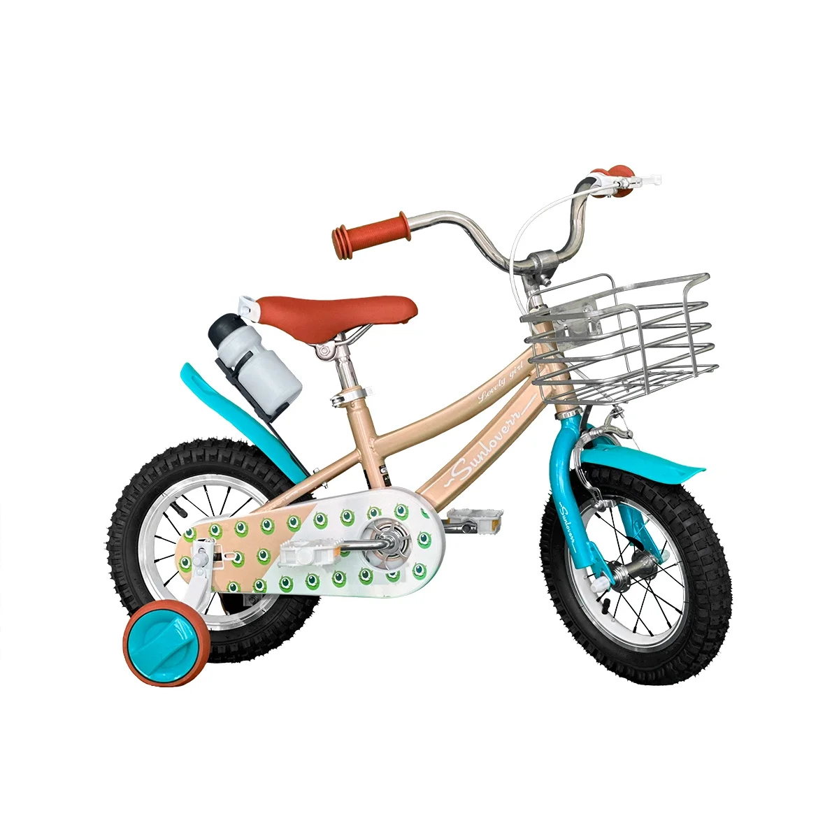 SUNLOVERR Adventure Kids Bike for Toddlers and Kids Ages 3-5 Years Old, 12 Inch Kids Bike with Training Wheels & Basket, Boy Bicycle with Handbrake. - Womvr