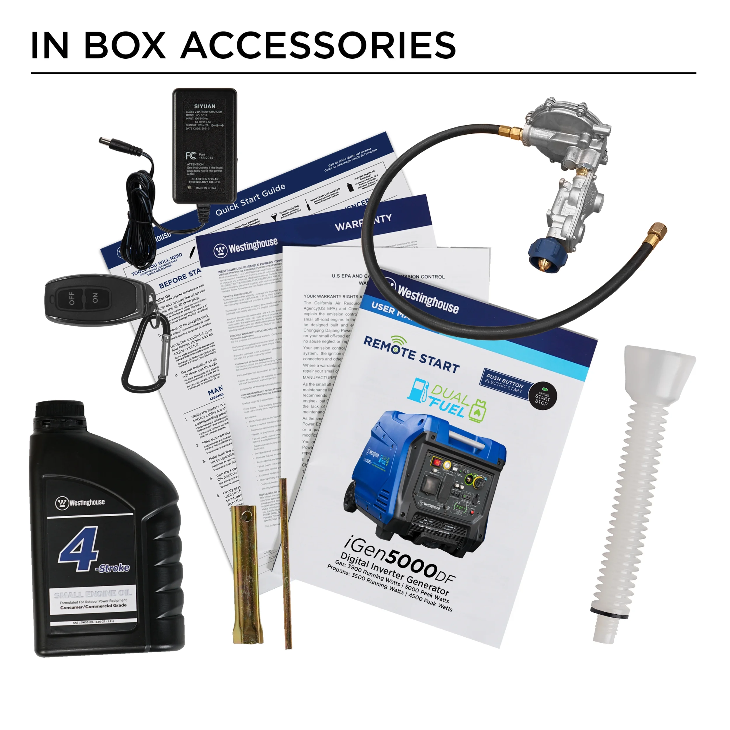 Westinghouse 5000 Watt Electric Start Dual Fuel Portable Inverter Generator with RV Outlet - Womvr