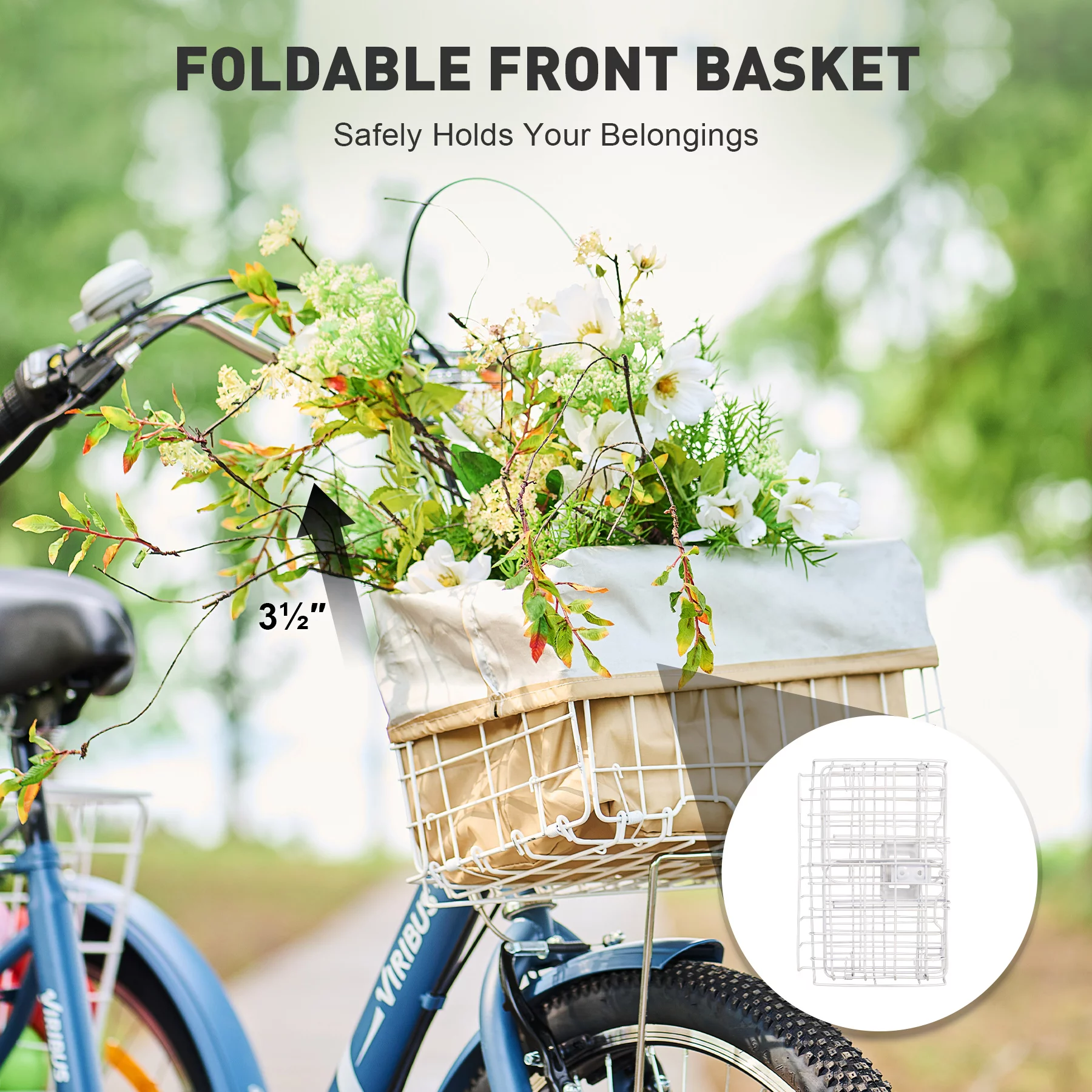 VIRIBUS 24 Inch Adult Trike 7 Speed Bike w Adjustable Seat 2 Baskets Matte Gray - Womvr