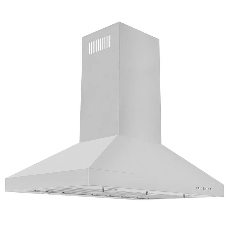36 in. 400 CFM Convertible Island Mount Range Hood in Stainless Steel - Womvr