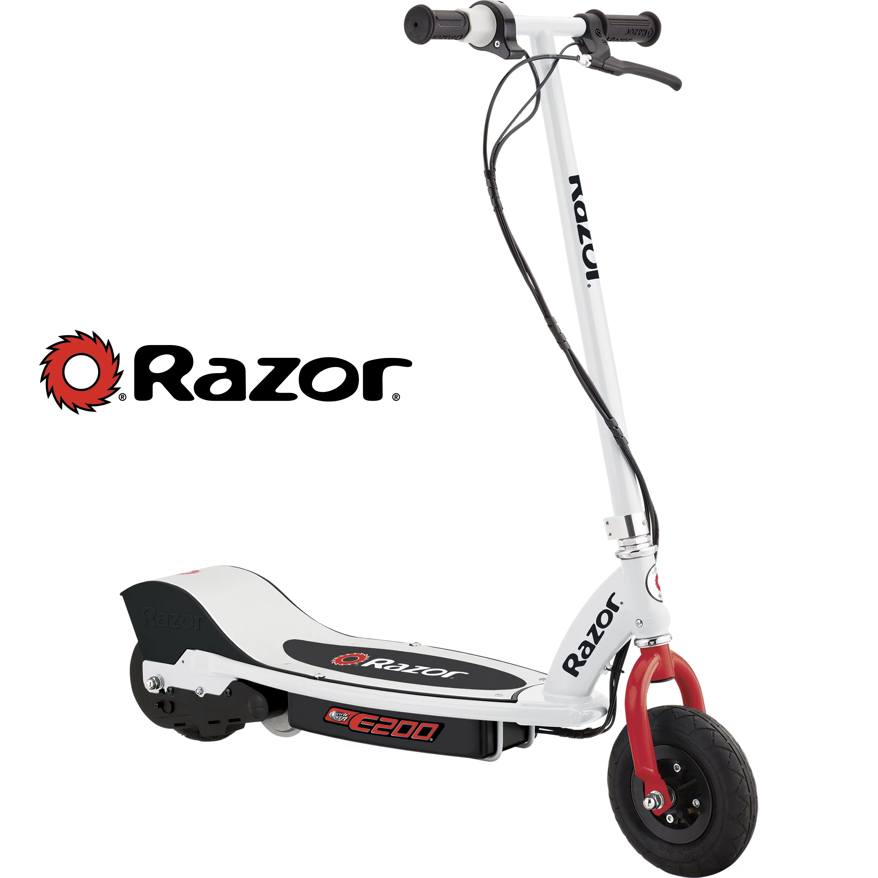 Razor E200 Electric Scooter - White, for Ages 13+ and up to 154 lbs, 8