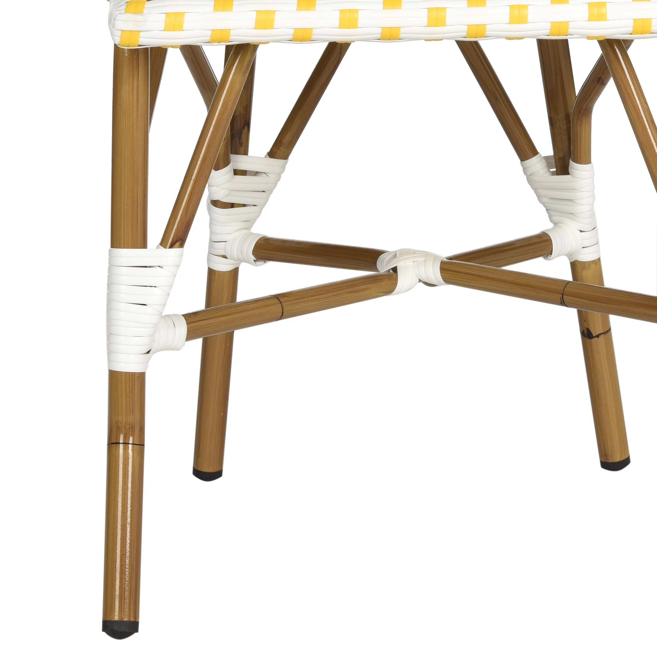SAFAVIEH Salcha Outdoor French Bistro Side Chair, Blue/White, Set of 2 - Womvr
