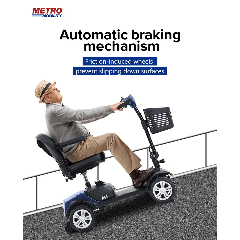 BTMWAY Mobility Scooter, 4 Wheels Electric Scooter for Seniors, Compact Folding Travel Mobility Scooters for Adult, Transformer Mobility Scooter with Swivel Seat, Front and Rear LED Light, Silver - Womvr