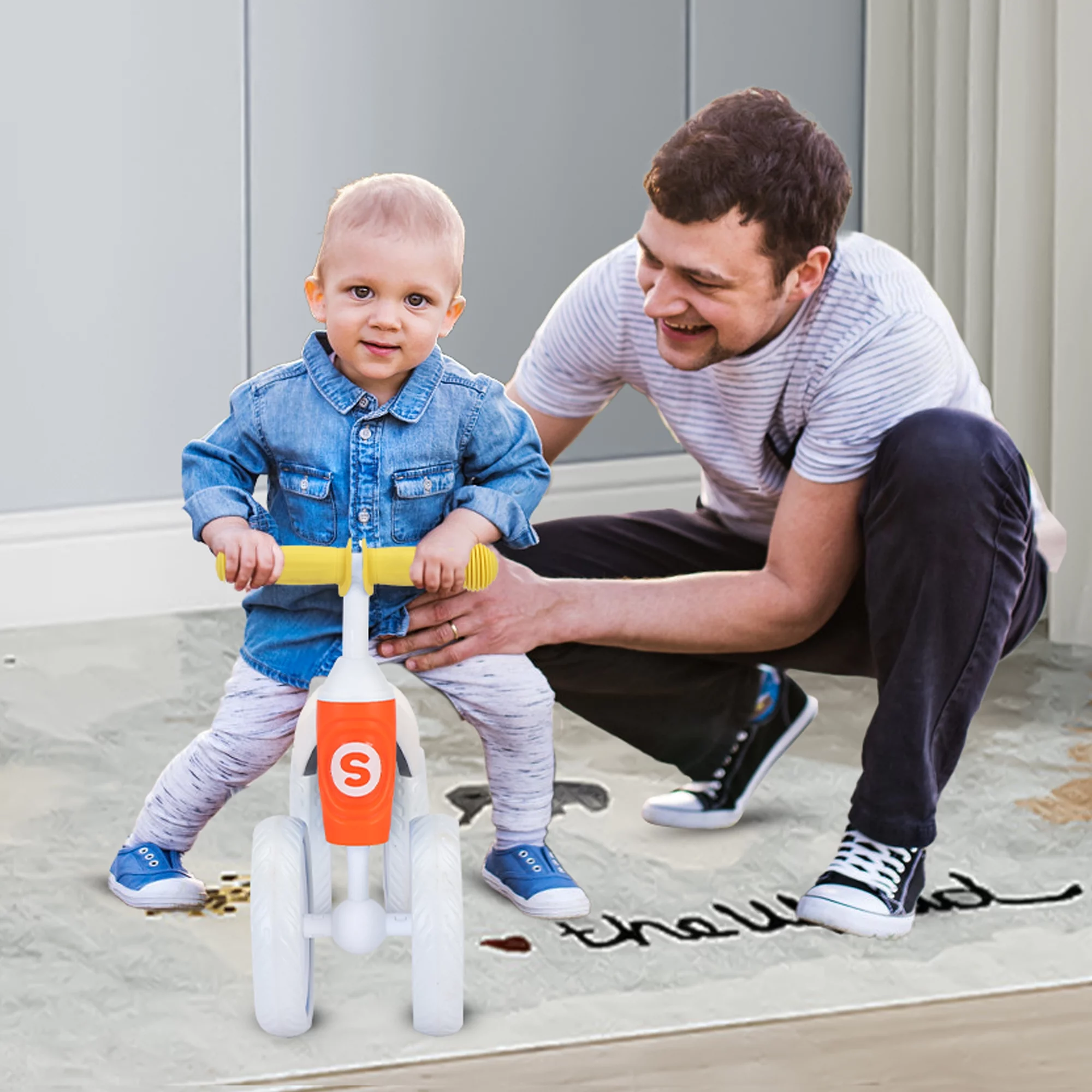 Sejoy Baby Balance Bike, 10-36 Month Kids Toddler Walker, 4 Wheels Riding Toys for Boys and Girls, First Birthday Gifts - Womvr