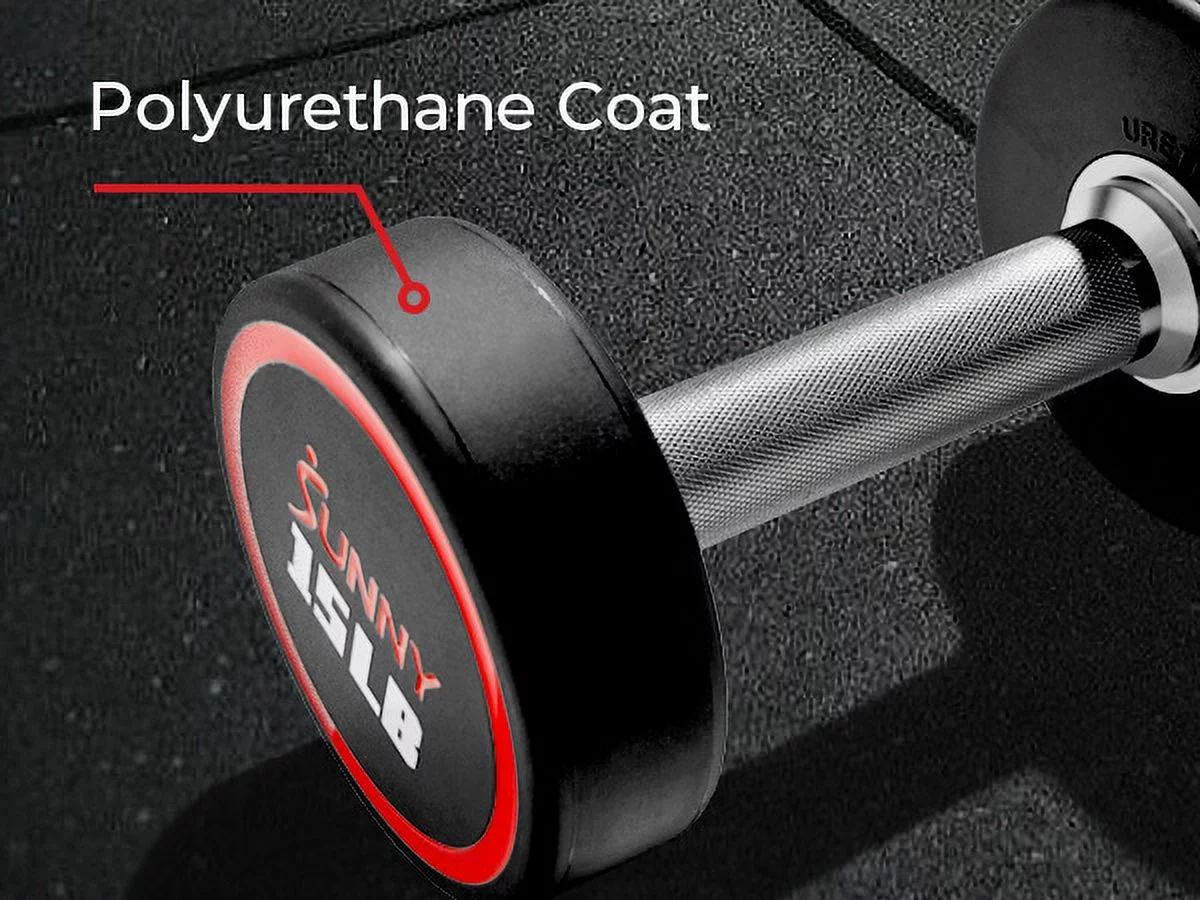 Sunny Health & Fitness Signature Style Polyurethane Round Dumbbells 5-Pound (Pair) �C SF-DB02-5 - Womvr