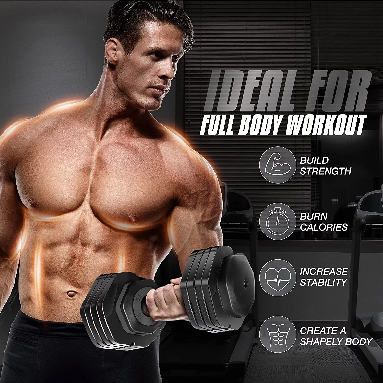 Yes4All 55lbs Adjustable Dumbbell, Quick Select 15-55 Red, Pair - Womvr