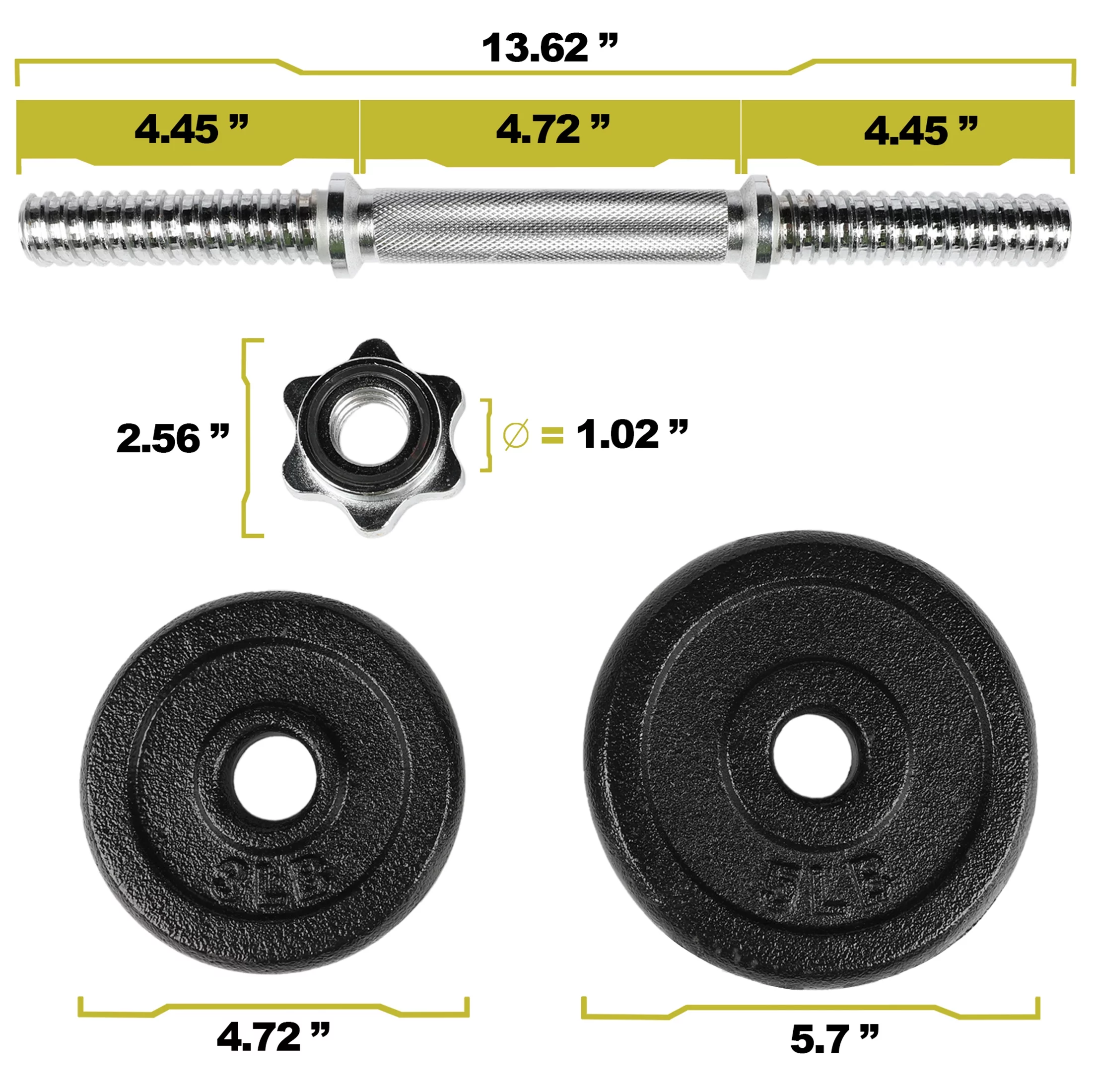 PRCTZ 40lb Adjustable Dumbbell Set, Chrome & Black - Womvr