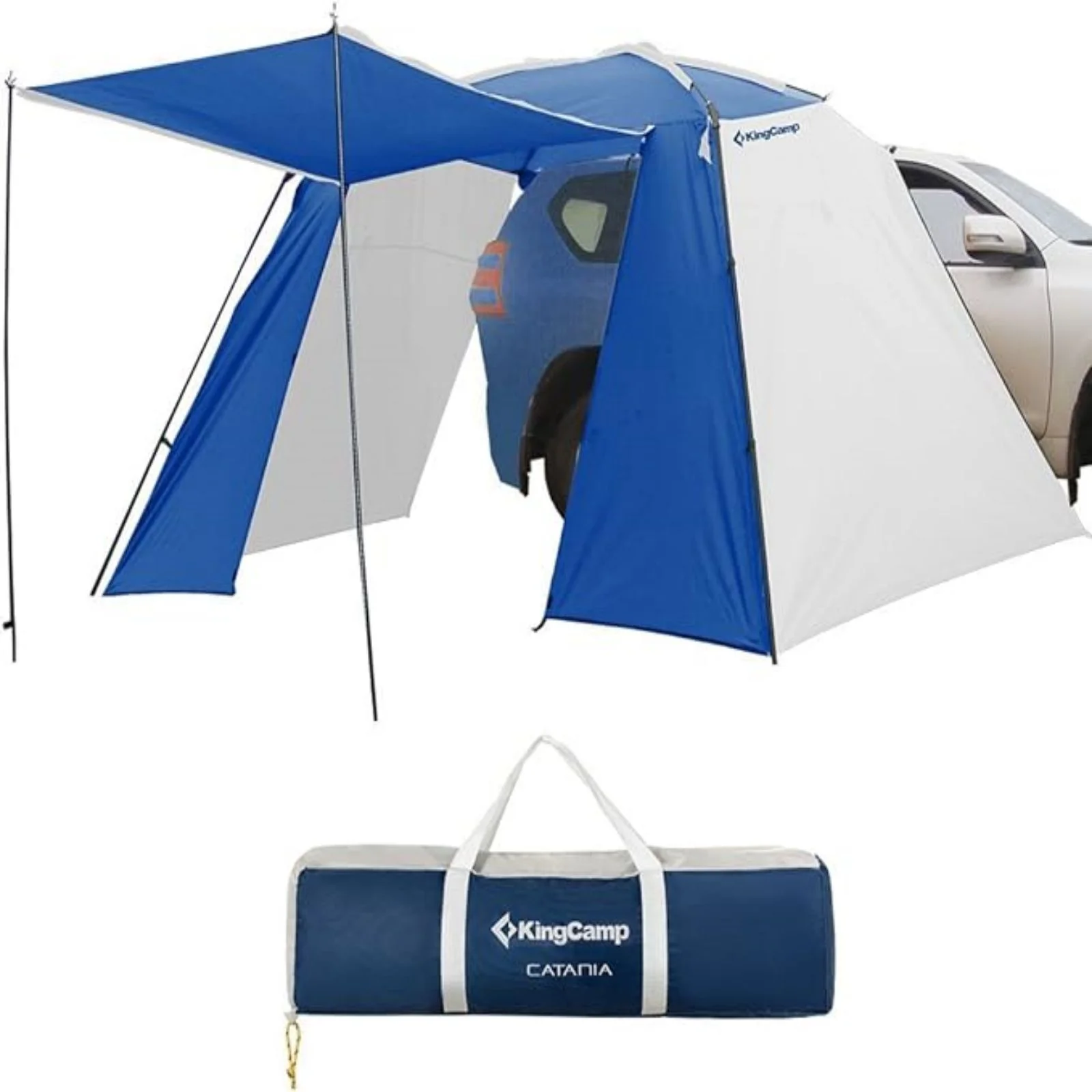 KingCamp SUV Tent Car Awning Multipurpose Portable Camping Shelter Durable  Waterproof  Tent  OverSized Self-driving Blue/Beige - Womvr