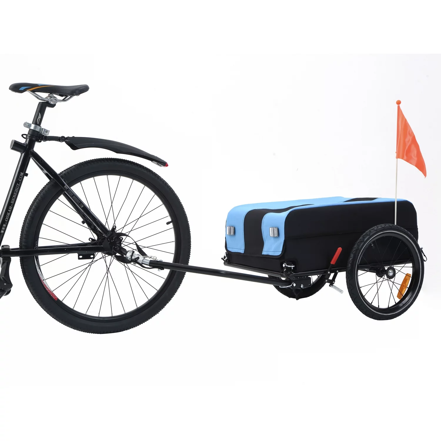 Bike Cargo Trailer, Bike Luggage Wagon Trailer with Removable Water Resistant Cover, Folding Frame Quick Release 16 Wheels - Womvr