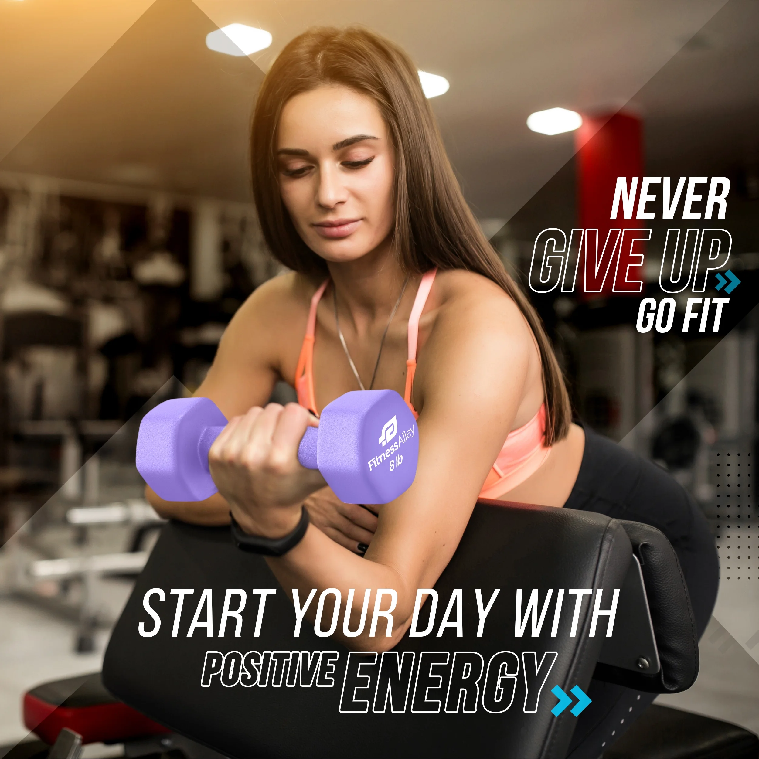 Fitness Alley Neoprene Coated Workout Dumbbells set of 2 �C Anti Roll, Non Slip with Smooth Grip Fitness & Exercise Dumbbells �C Hexagon Shaped Hand Weights (17.5 Pounds) - Womvr