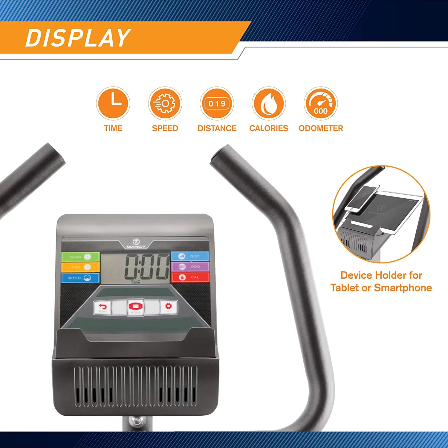 Marcy Upright Exercise Bike with Adjustable Seat and 8 Magnetic Resistance Levels NS-40504U - Womvr