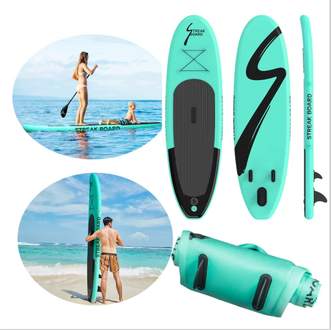 streakboard 10' Inflatable Stand up Paddle Board with SUP Accessories, Backpack, Paddle & Hand Pump - Womvr