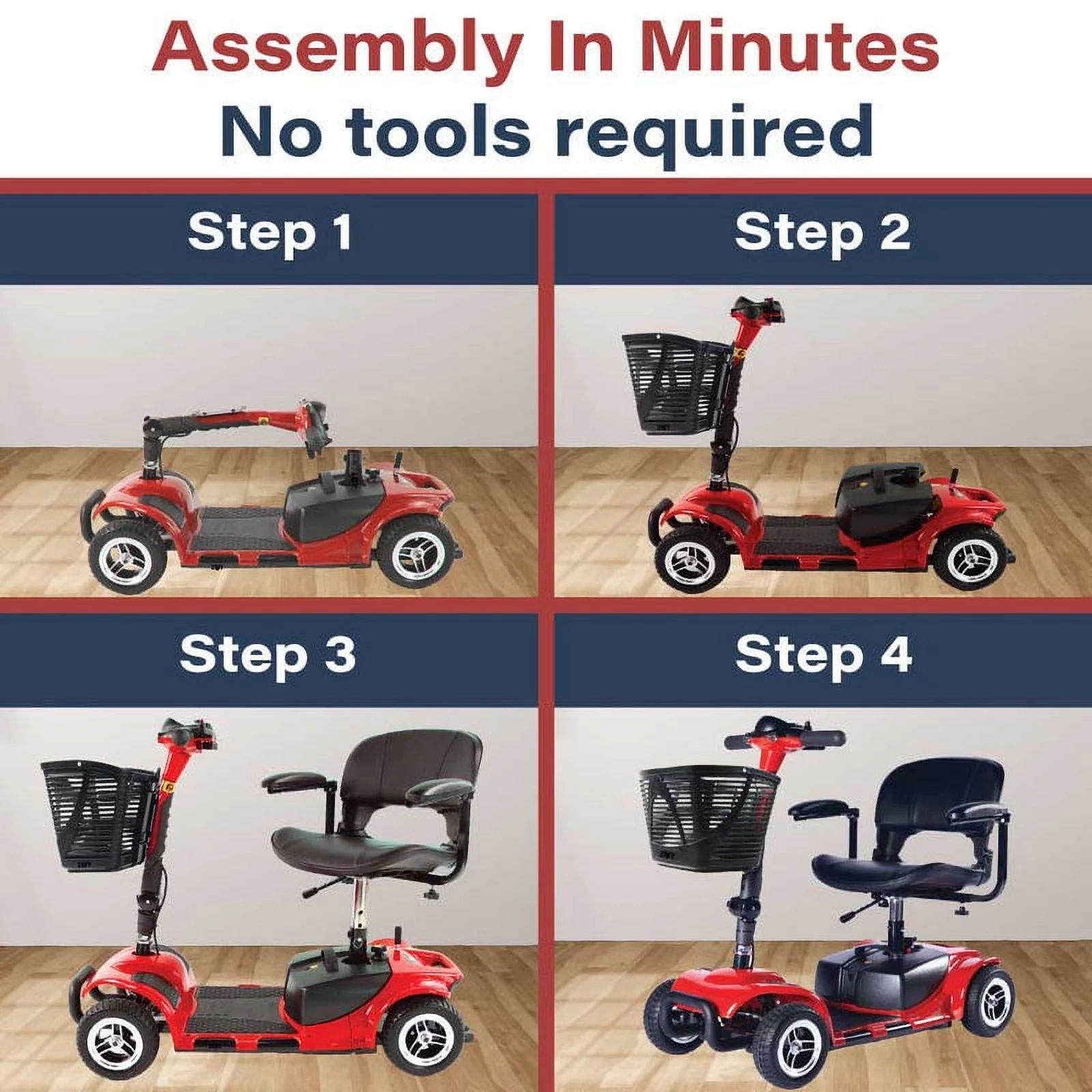 Zipr Roo 4 Wheel Mobility Scooter - For Seniors, Adults, Handicapped - Womvr