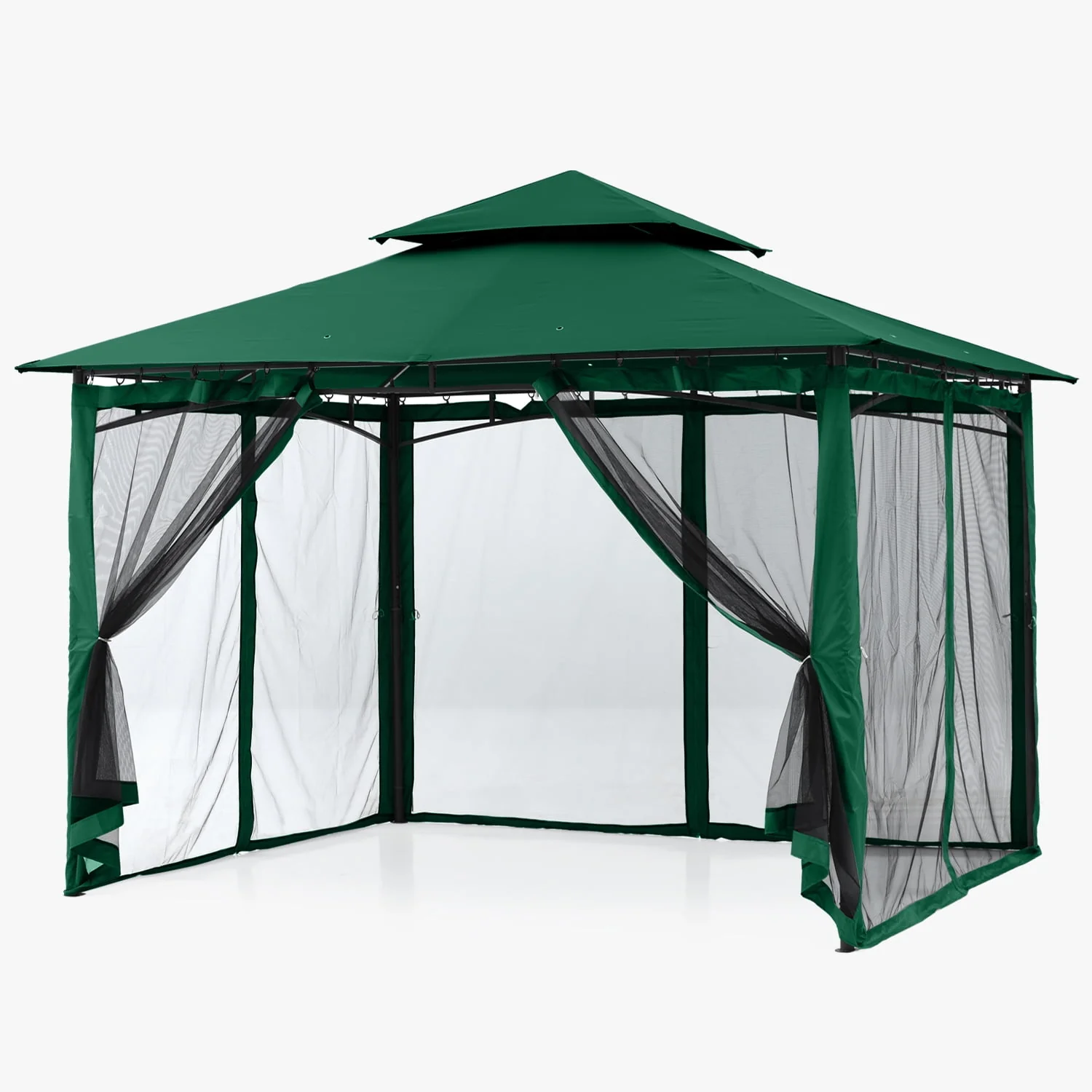 ABCCANOPY 9'x9' Patio Gazebo With Mosquito Netting and Double Soft Roof Canopies for Shade and Rain,Rust Red - Womvr