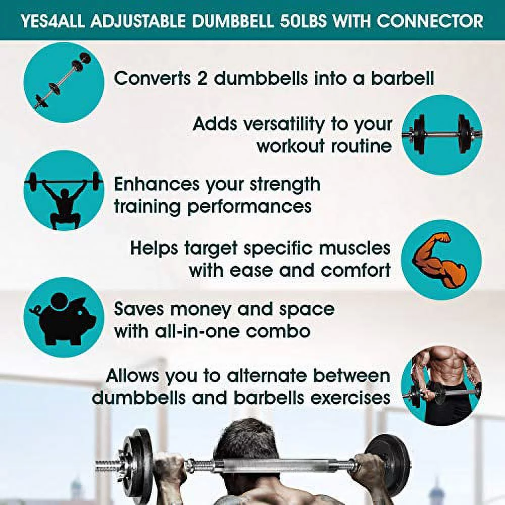 Dumbbell Adjustable 60lbs + Connector - Womvr