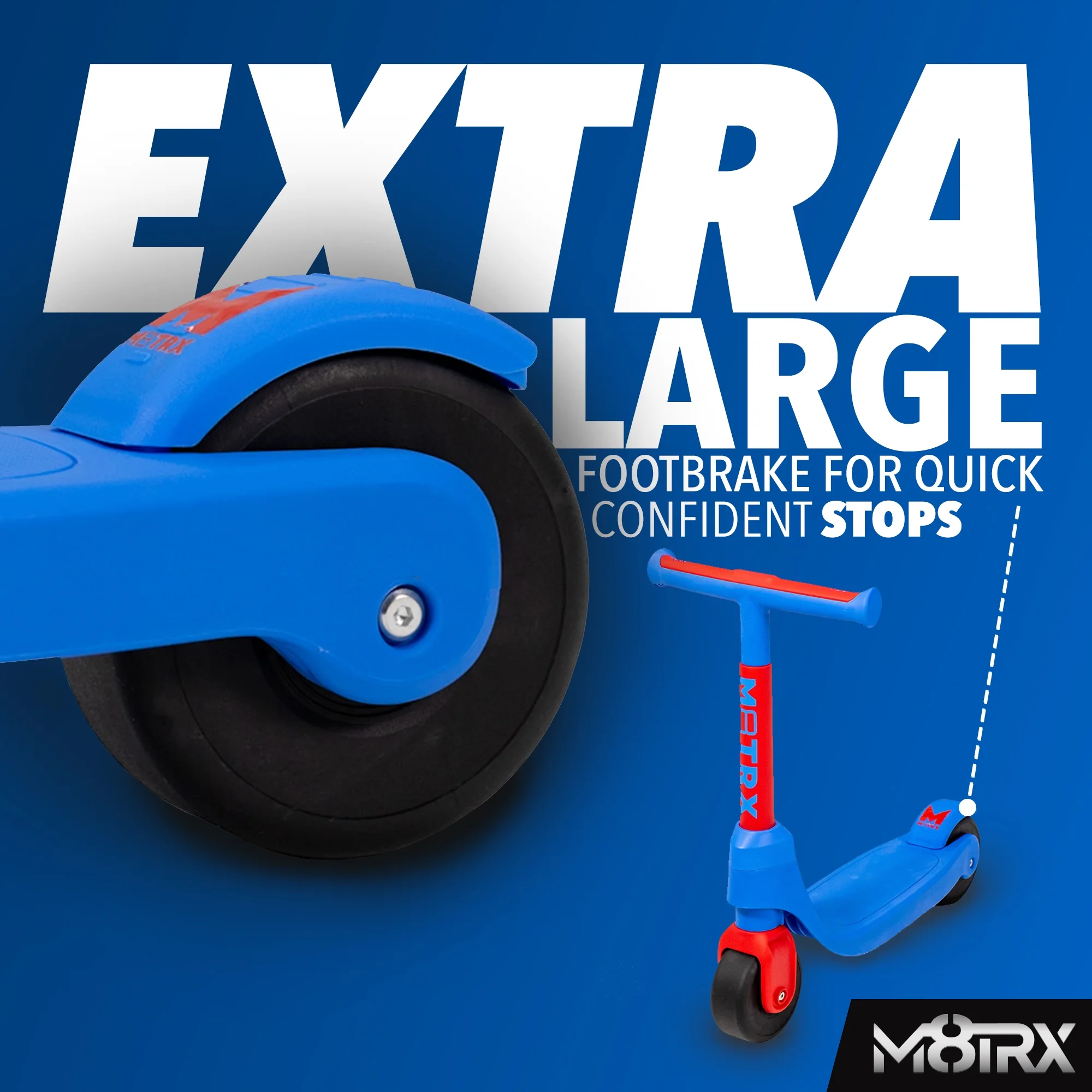 M8TRX Beginner Two Wheel Kick Scooter for Kids and Toddlers, Ages 2.5 +, Balance and First Scooter, Blue - Womvr
