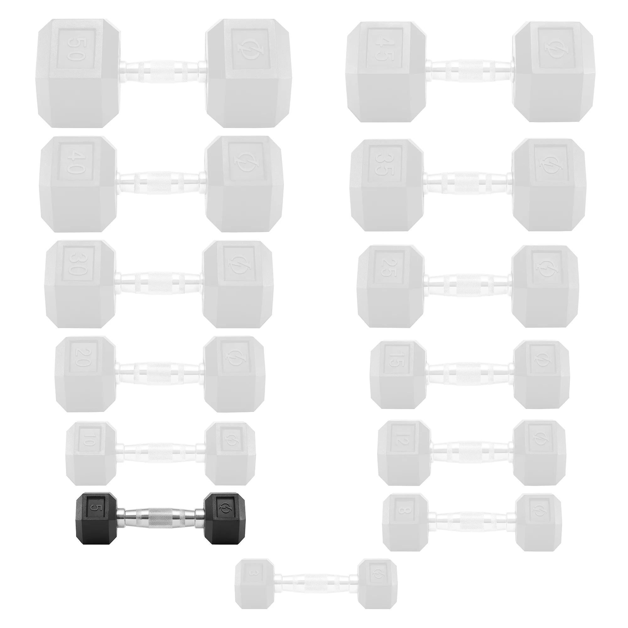 Philosophy Gym Rubber Coated Hex Dumbbell Hand Weights, 45 lb Pair - Womvr