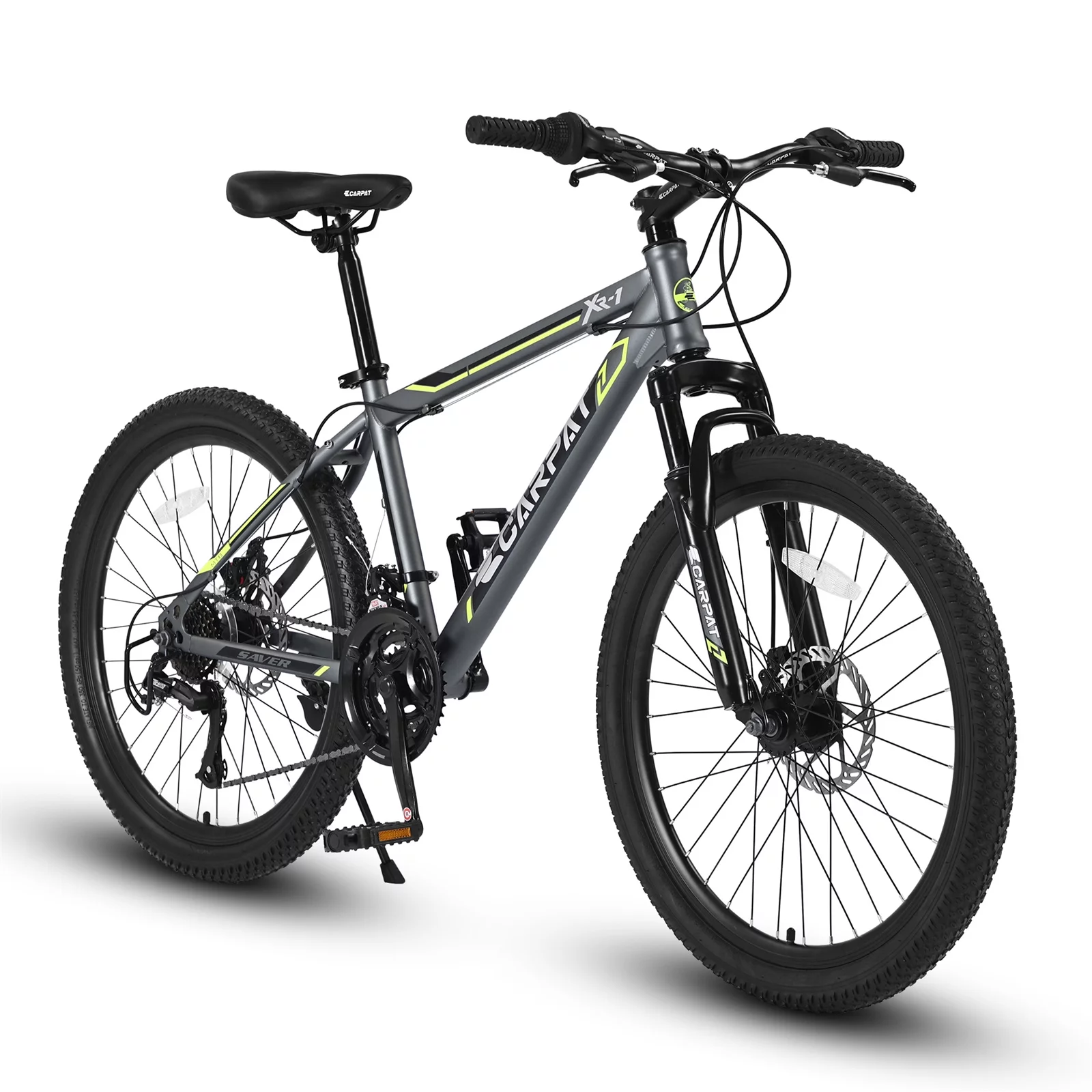 24 inch Mountain Bike for Boys Girls, Shimano 21 Speed Bicycle with Daul Disc Brakes and Front Suspension MTB - Womvr