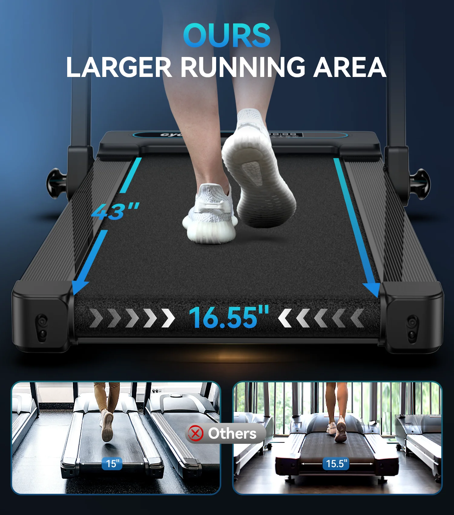 TOSSFD 2.5HP Folding Treadmill with Display Screen Electric Running Walking Machine for Home Fitness R46201 - Womvr