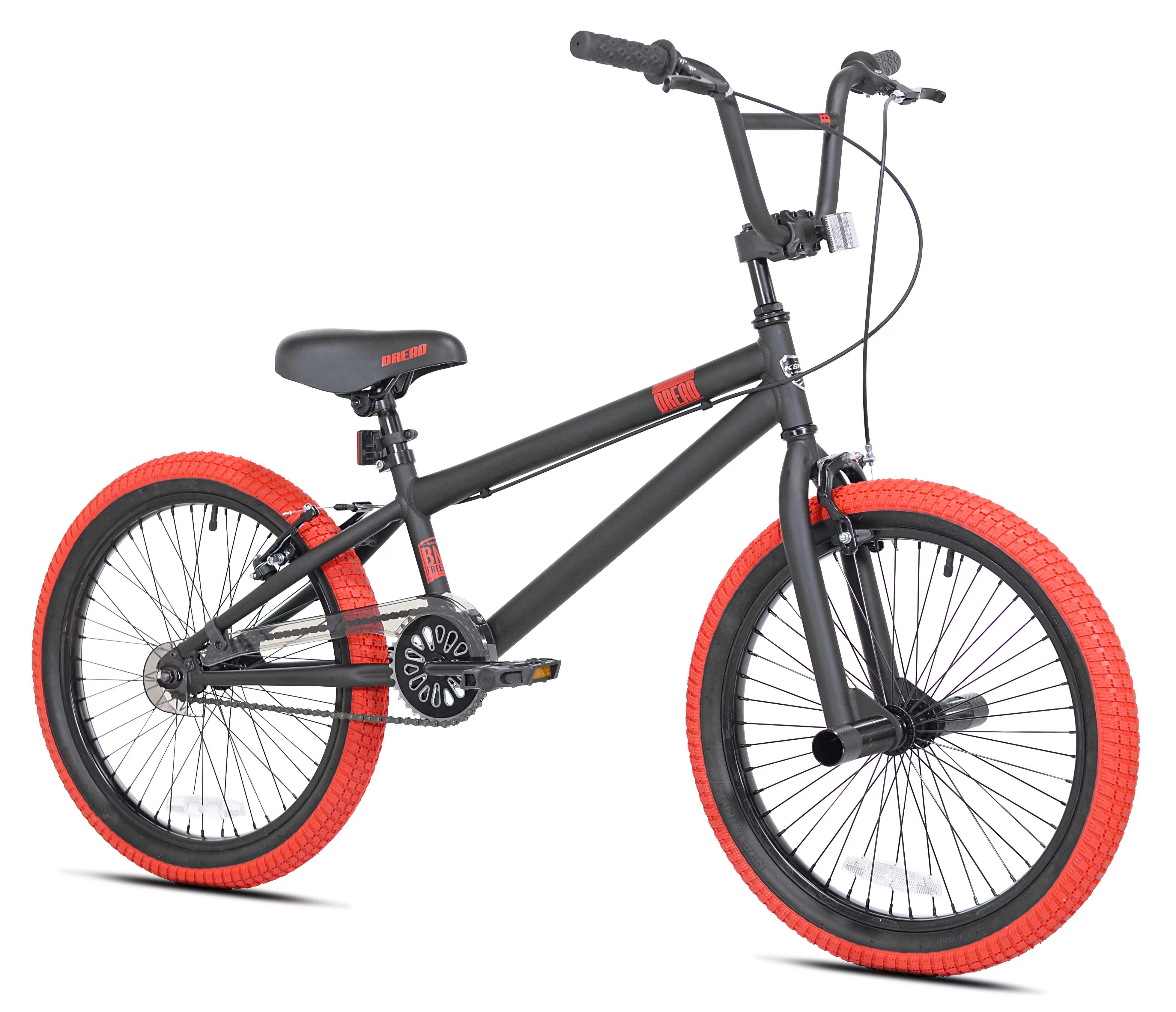 Kent Bicycle 20 In. Dread Boy's BMX Bike, Black and Red - Womvr