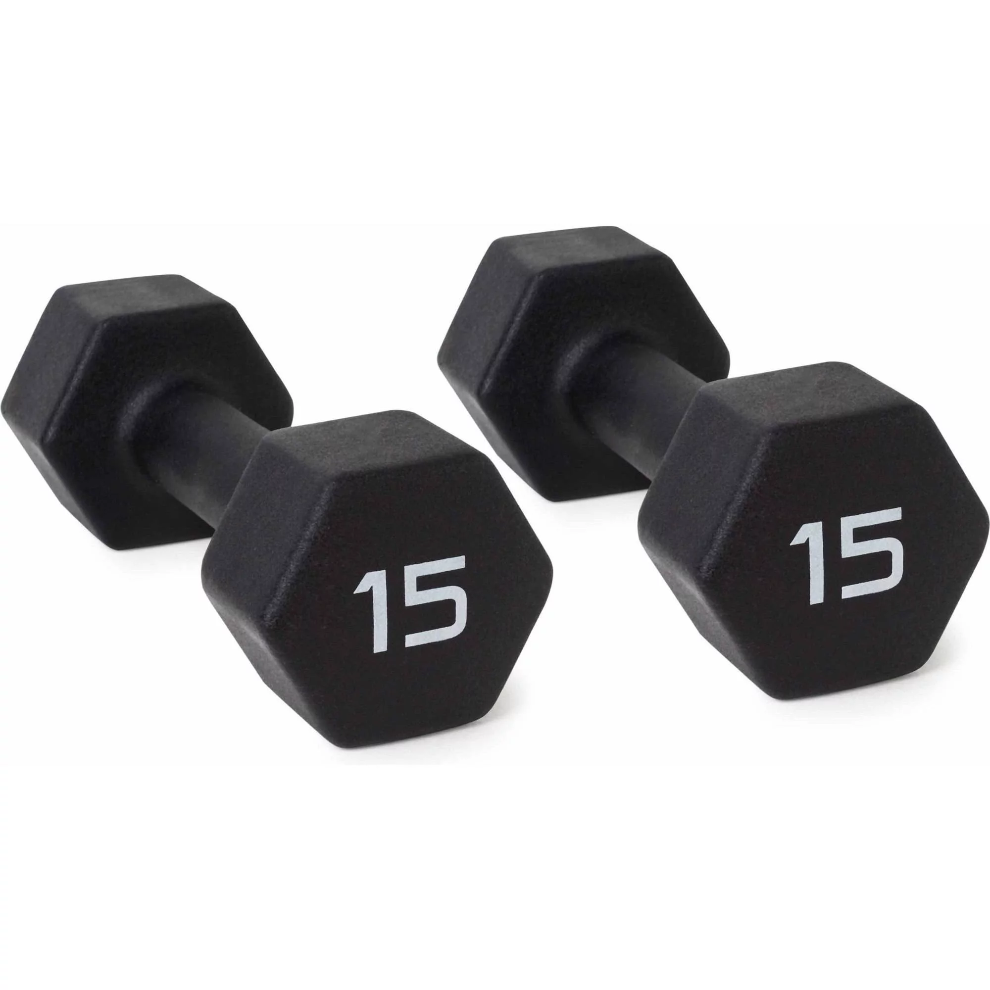 CAP Barbell, 15lb Black Neoprene Dumbbell, Pair - Womvr