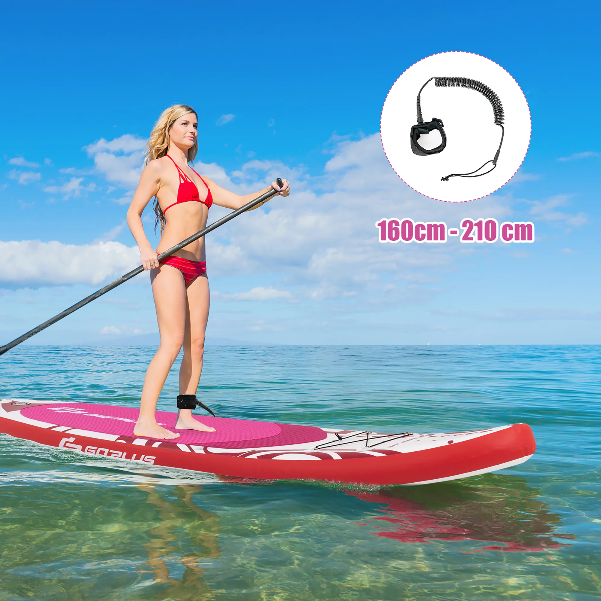 Goplus 11ft Inflatable Stand Up Paddle Board 6'' Thick W/Leash Backpack Aluminum Paddle Yellow - Womvr