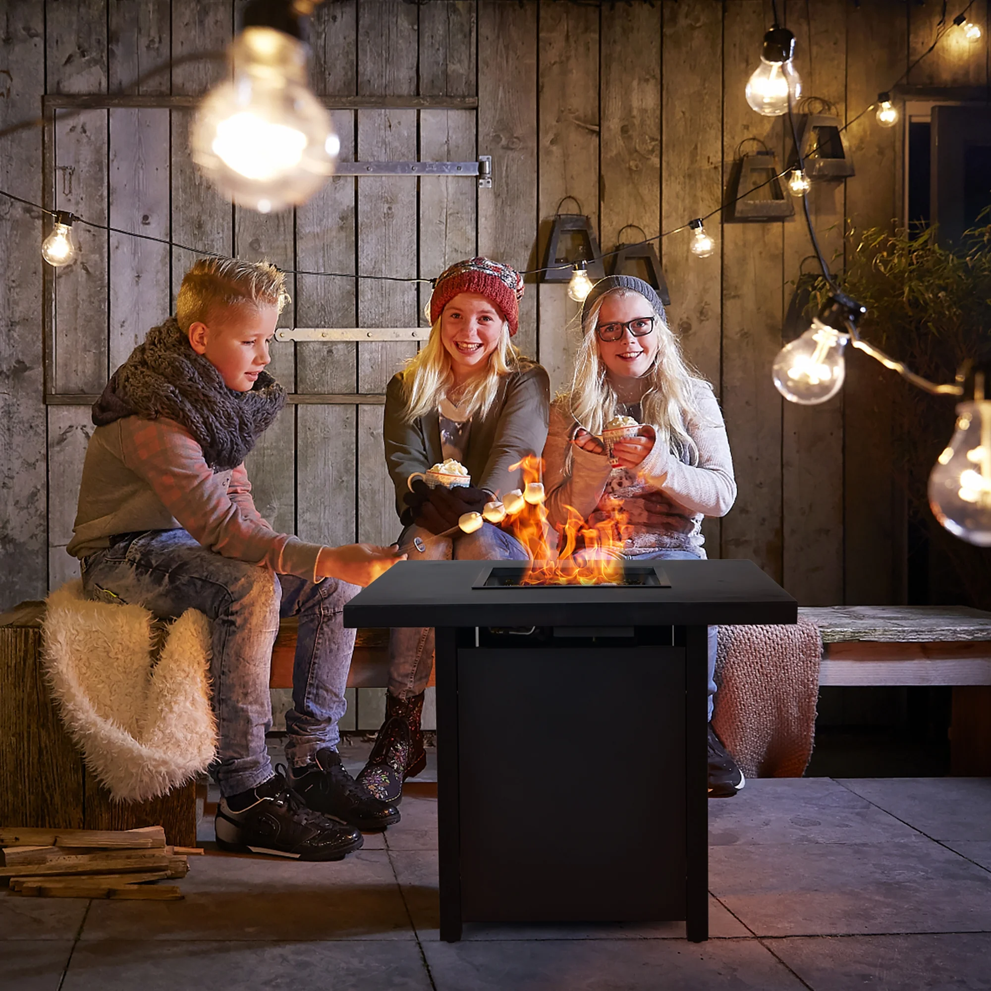 Costway 32'' Patio Fire Pit Table Propane Heater 40,000 BTU w/CSA Certification - Womvr