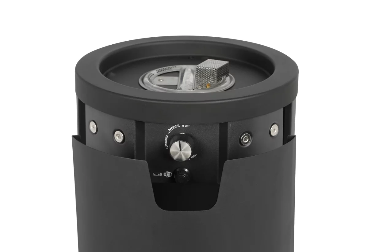 Mainstays 28-inch Tall Column Propane Gas Outdoor Fire Pit, Matte Black Finish - Womvr