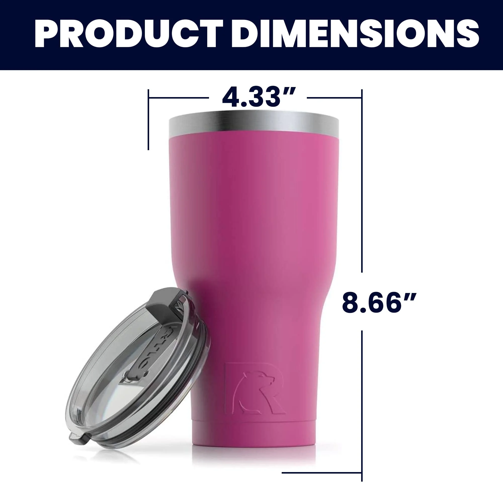 RTIC 30 OZ Insulated Tumbler Stainless Steel Coffee Travel Mug with Lid, Spill Proof, Hot Beverage and Cold, Portable Thermal Cup for Car, Camping, Deep Harbor - Womvr