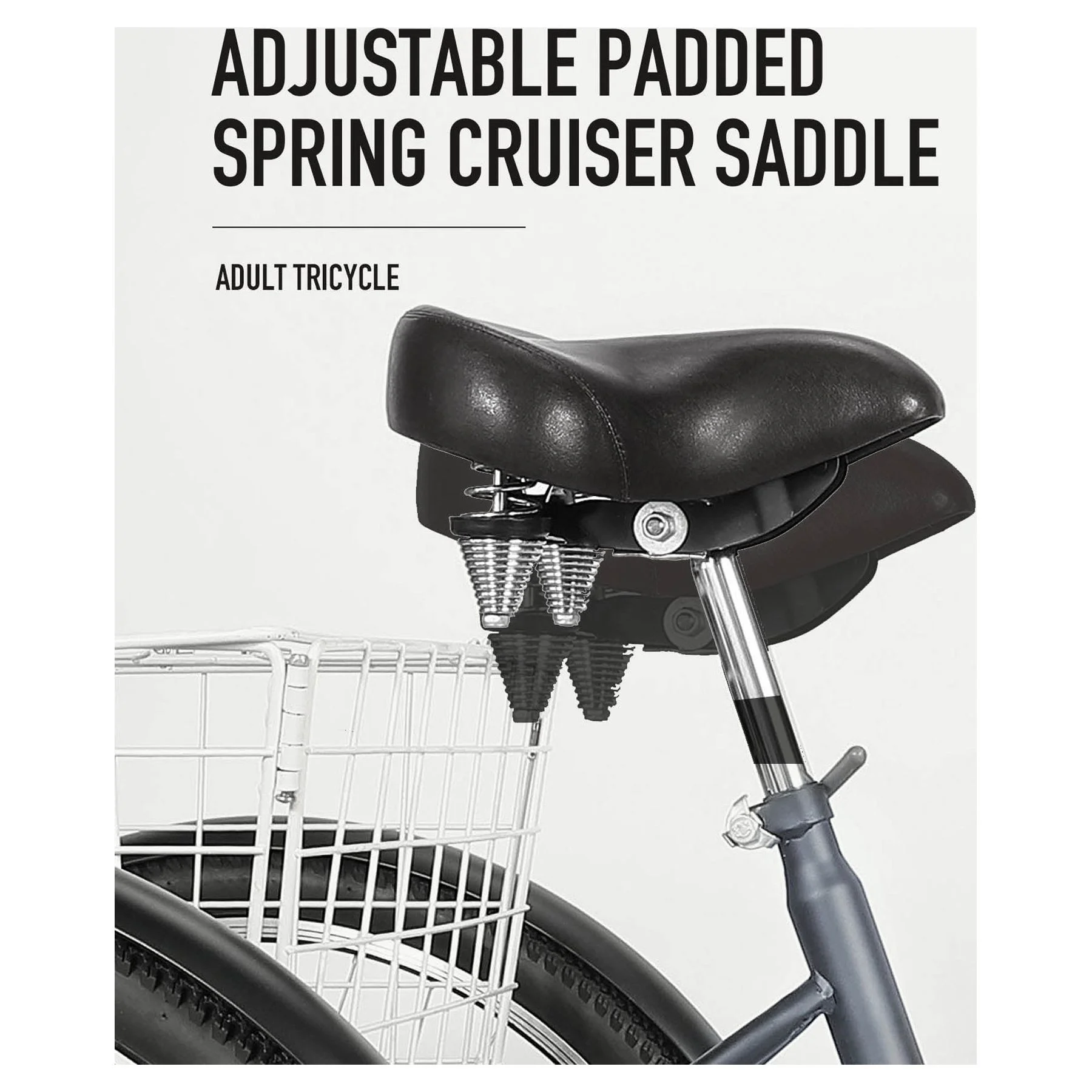 Viribus 26 Inch Single Speed Adult Tricycle 3 Wheel Bike with Removable Basket, Hybrid Beach Trike, Pink - Womvr