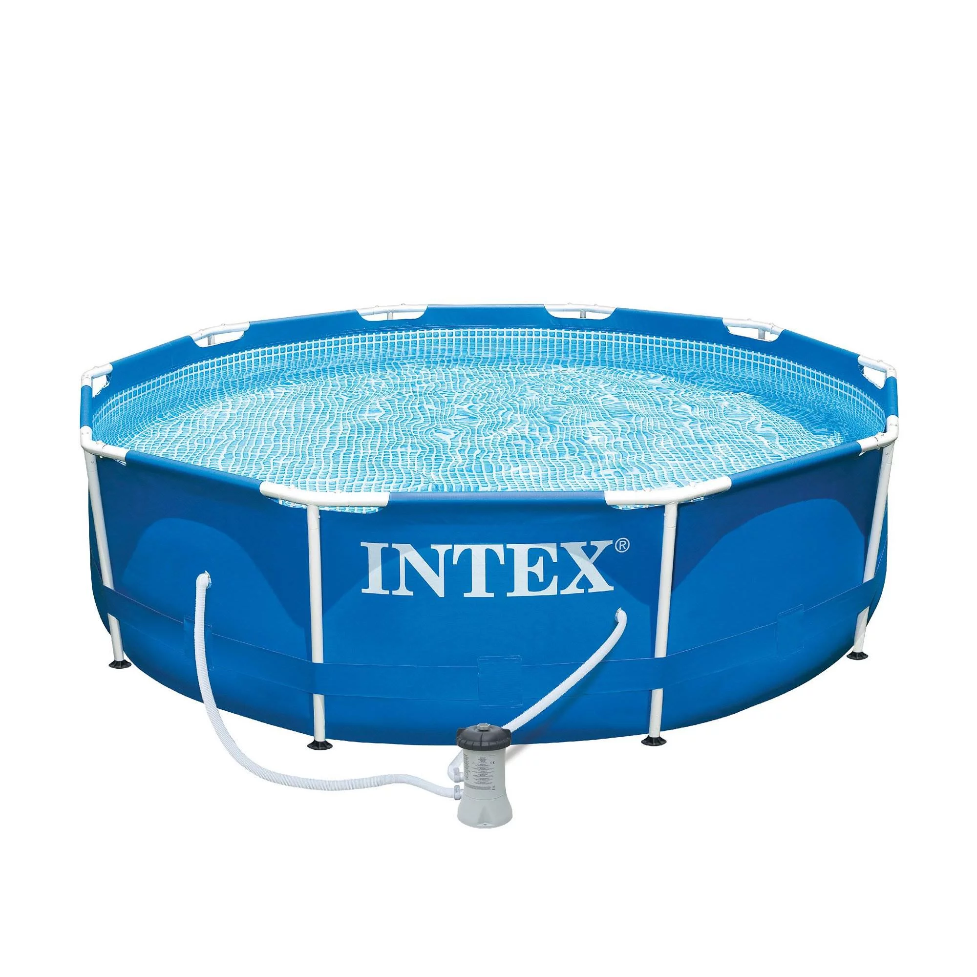 Intex 10ft x 30in Metal Frame Above Ground Swimming Pool Set with Filter Pump - Womvr