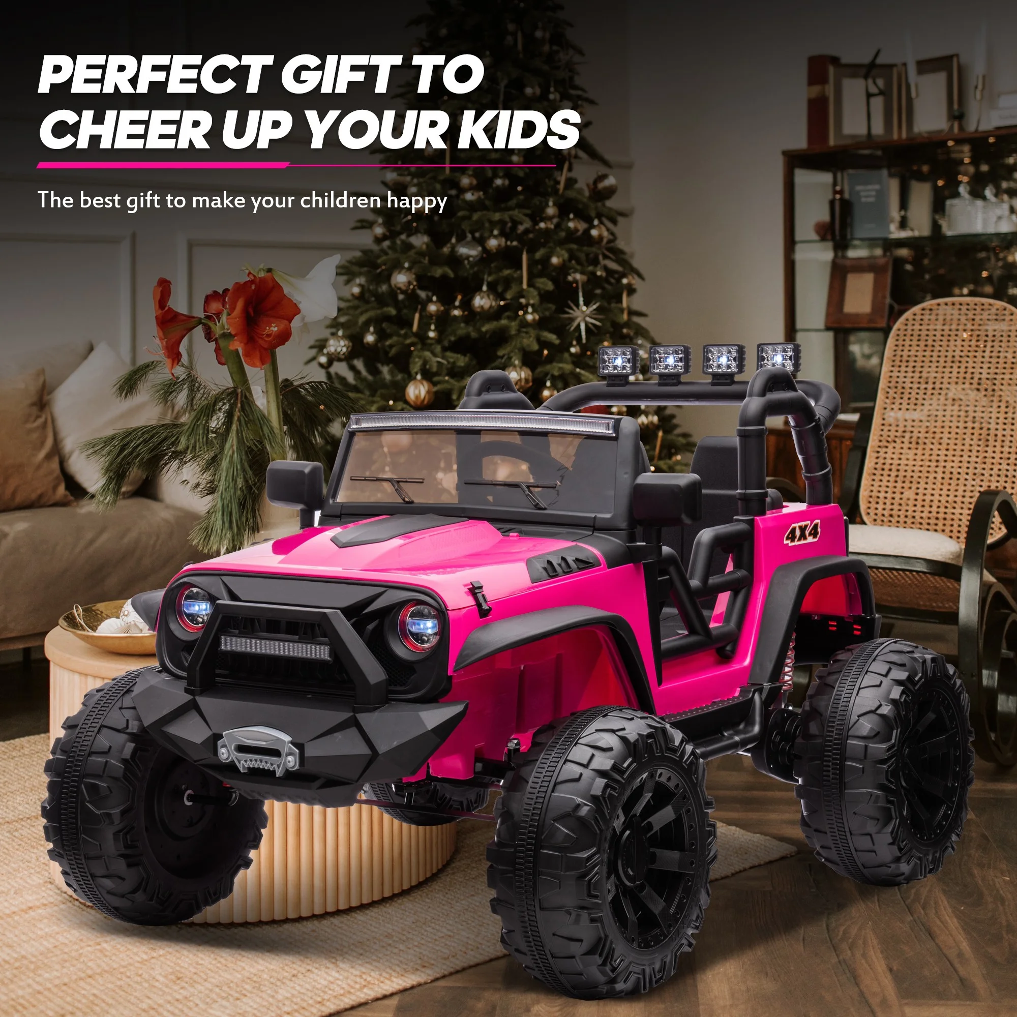 Outfunny 24V Kids Ride on Truck, 2-Seater Powered Ride on Toy Car with Remote - Womvr