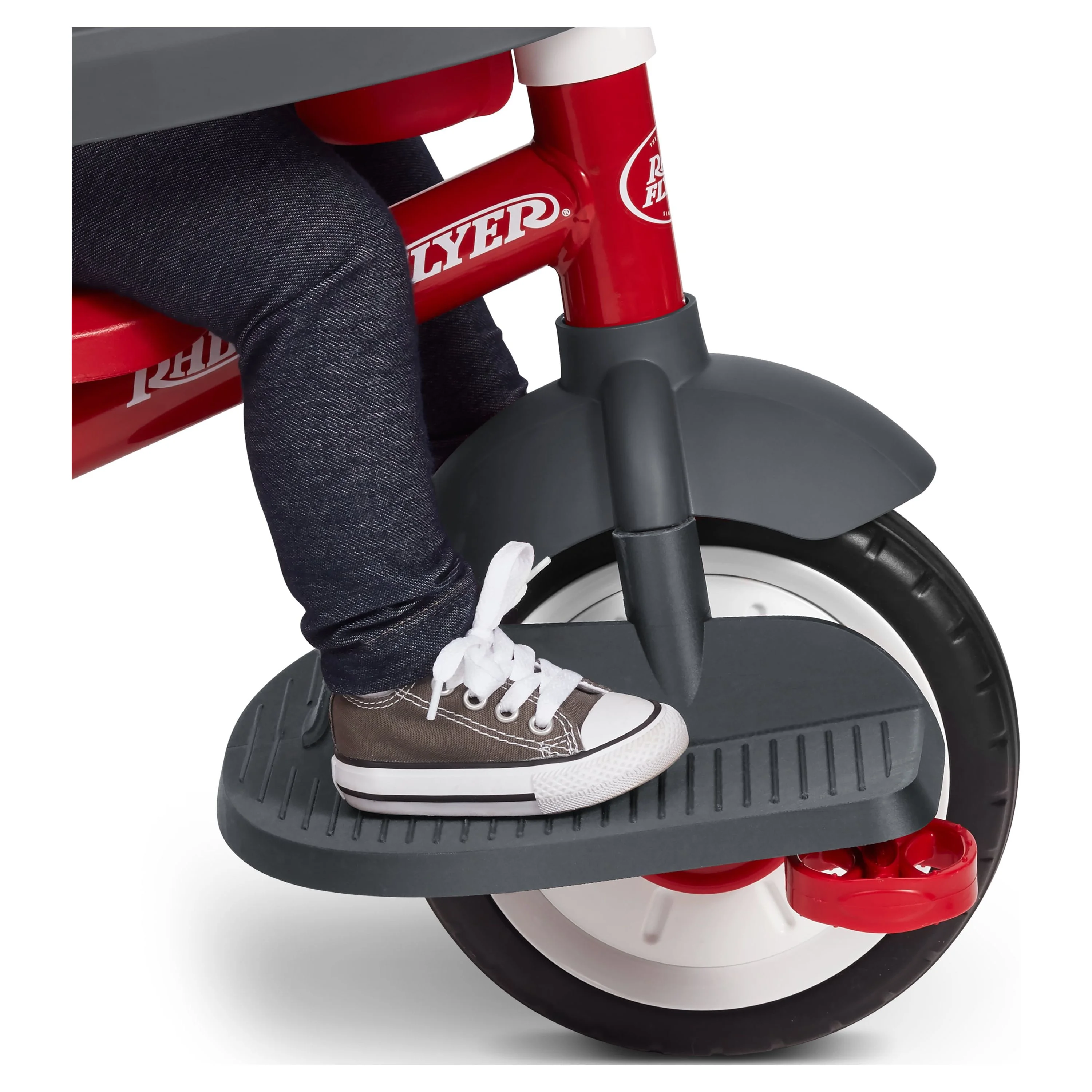 Radio Flyer Front Wheel Footrest Accessory for Stroll 'N Trikes, Gray - Womvr