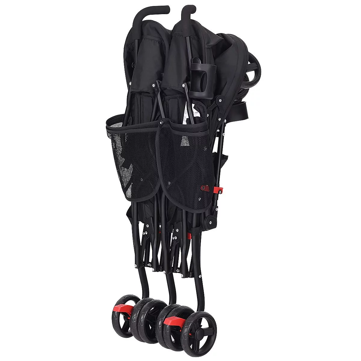 Infans Foldable Twin Baby Double Stroller Kids Ultralight Umbrella Stroller Pushchair - Womvr