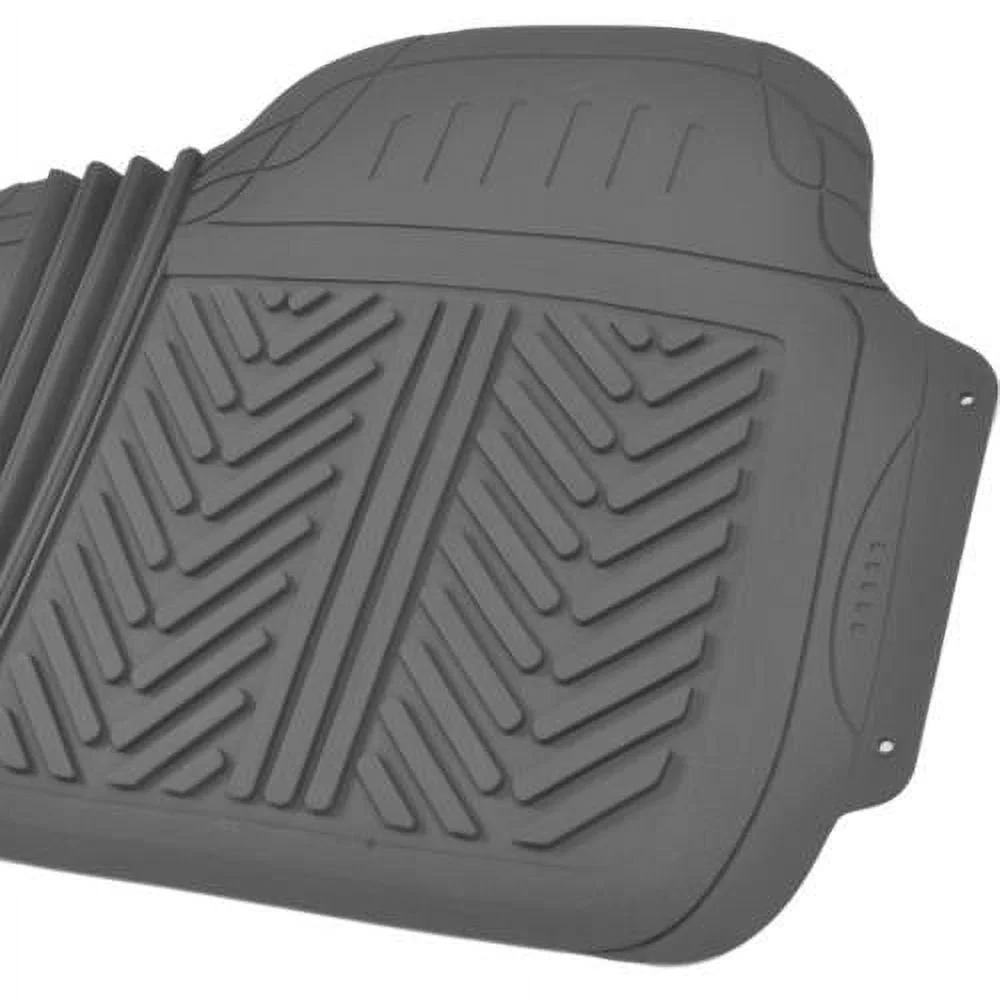 Motor Trend 100 Percent Odorless Car Floor Mats with Standard Trunk Cargo Mat, 4 Pieces Rubber Protection, Black Beige Gray - Womvr