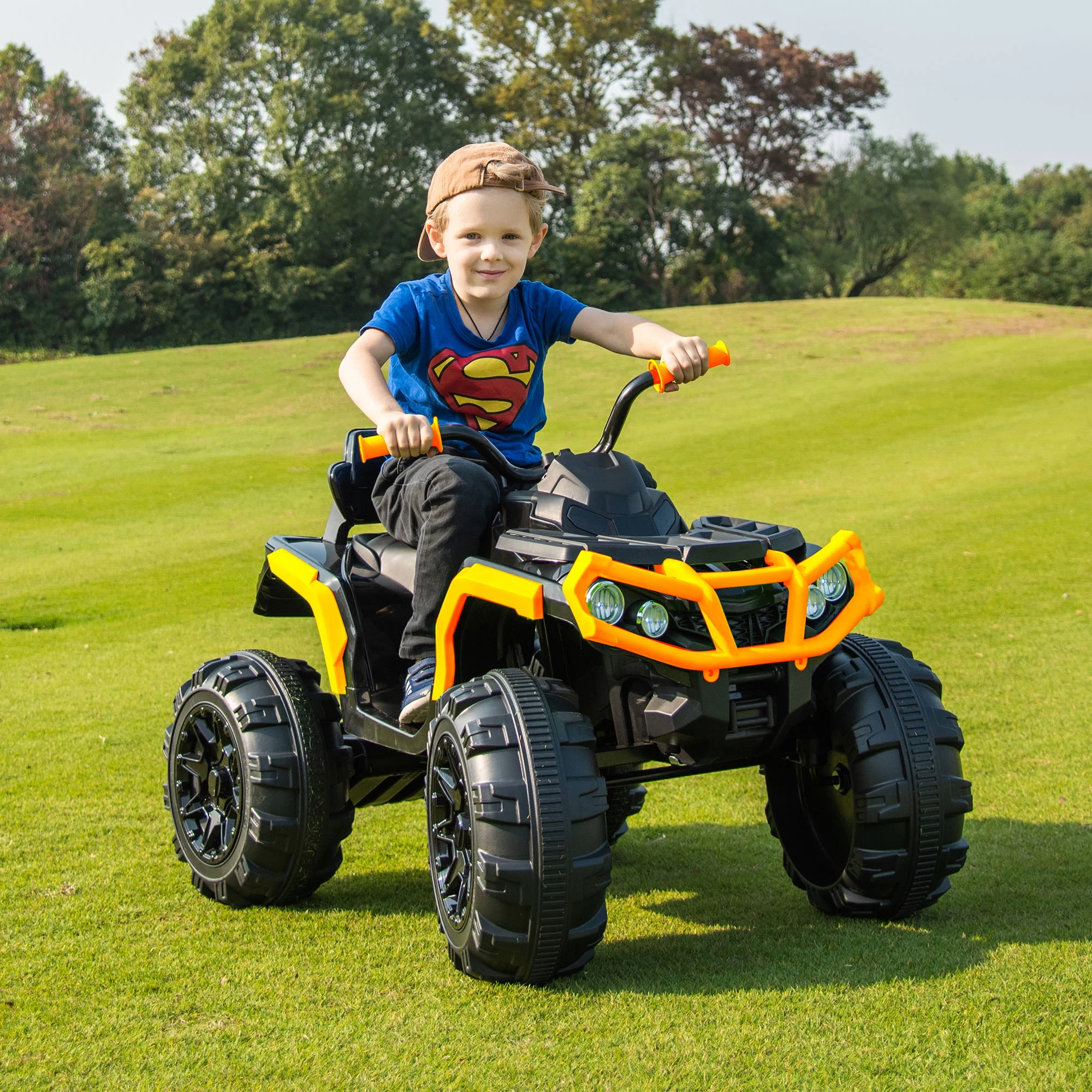 Hikiddo Kids ATV 4 Wheeler, 24V Kids Ride on Toy for Big Kid w/Bluetooth, 400W Motor - Green - Womvr