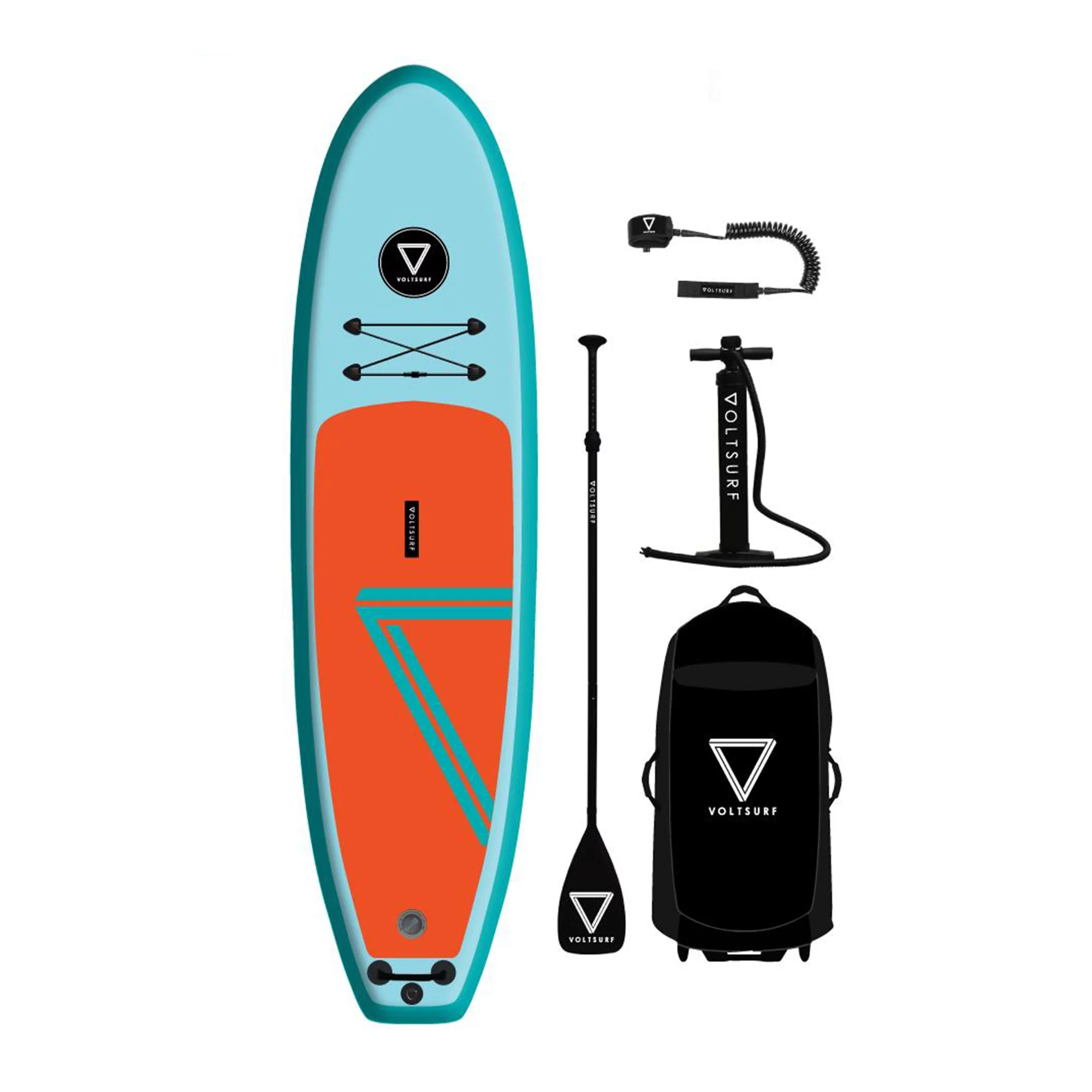 VoltSurf 10' Class Act Inflatable Stand Up Paddle Board Kit, Pink Rail - Womvr