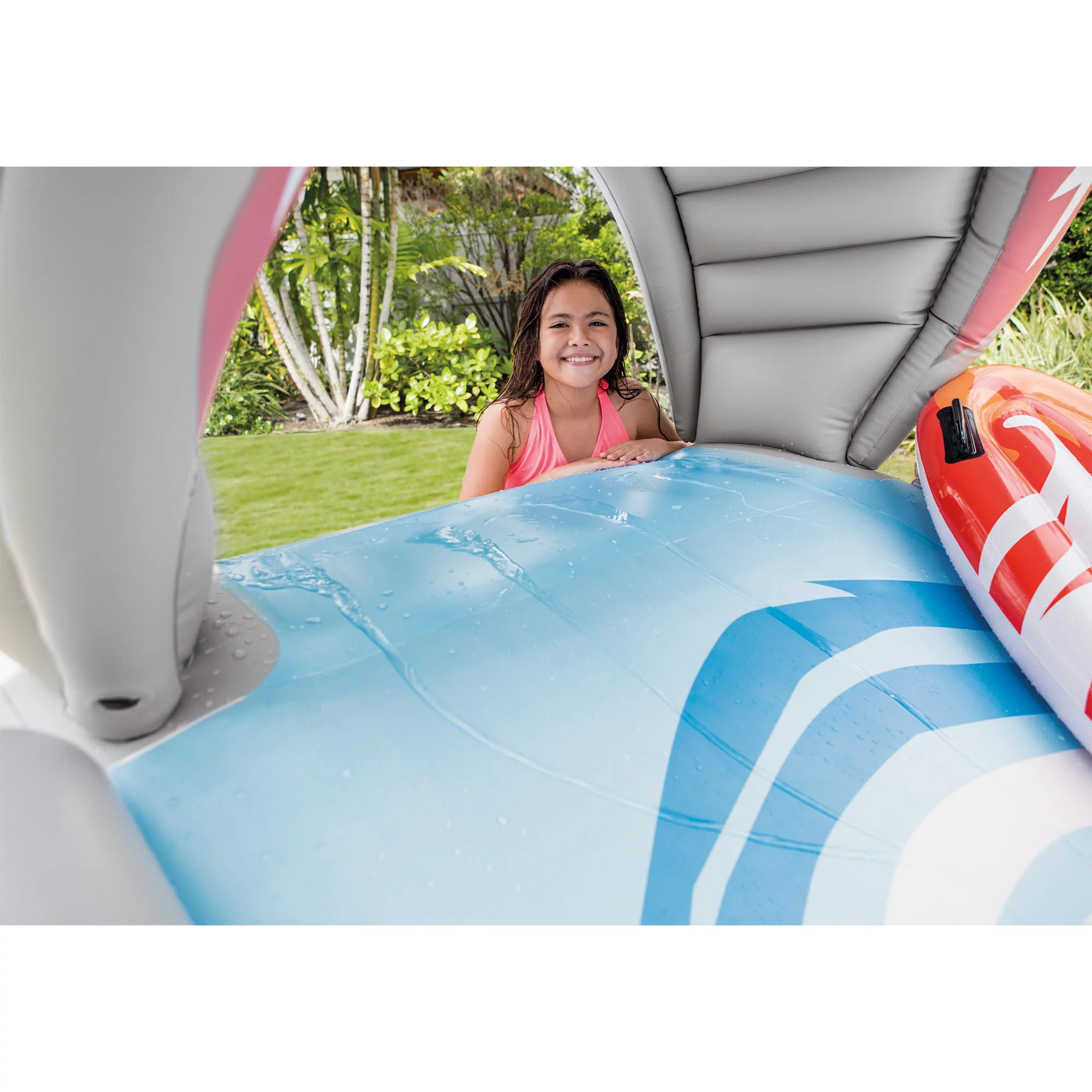 Intex Inflatable Backyard Water Slide with Surf Riders & Electric Air Pump - Womvr