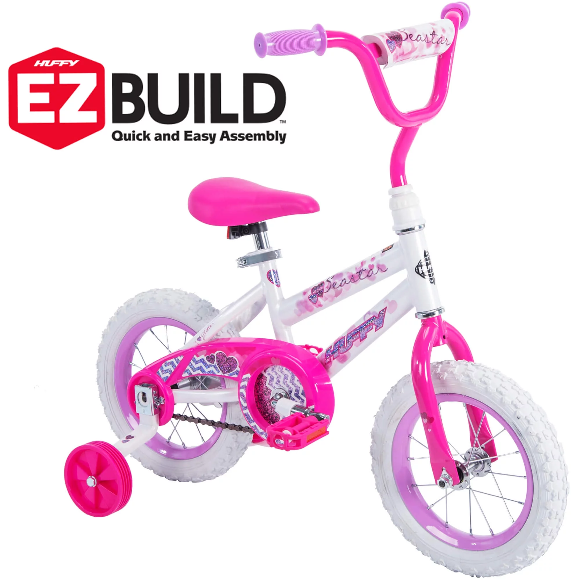 Huffy 12 in. Sea Star Kids Bike for Girls Ages 3 and up Years, Child, White - Womvr