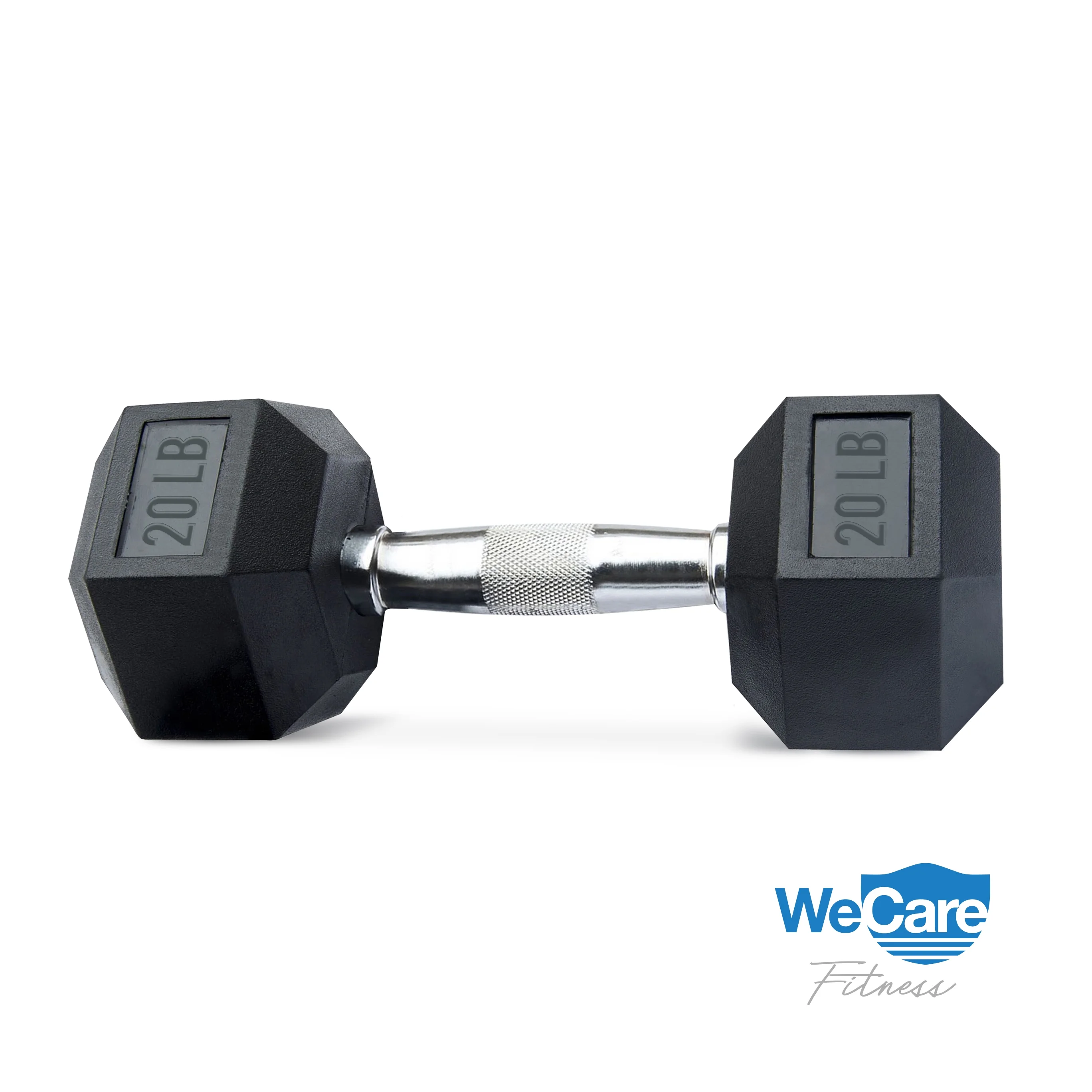WeCare Fitness, 20lb Rubber Chrome Dumbbells, Pair - Womvr