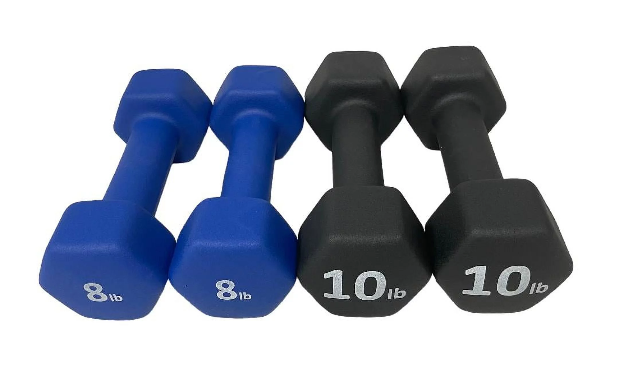 Rainforest Basics Neoprene 5 Lbs. Hex Dumbbells Hand Weights, Set of 2 - Womvr