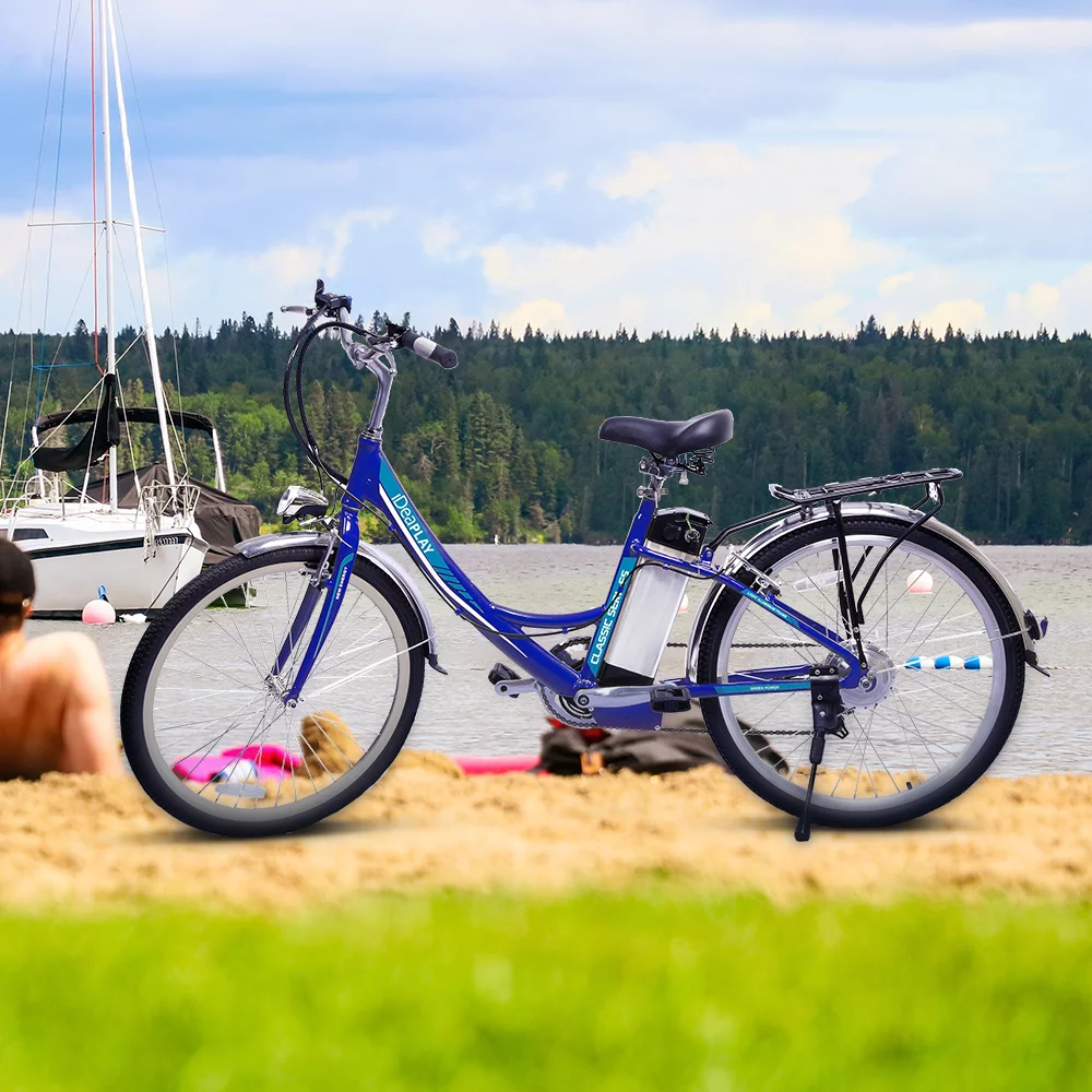 IDEAPLAY P20 24 inch Electric Bike for Adults, 250W Electric Commuter Bicycle with 3 Riding Modes Ebike for Women Men, Gray - Womvr