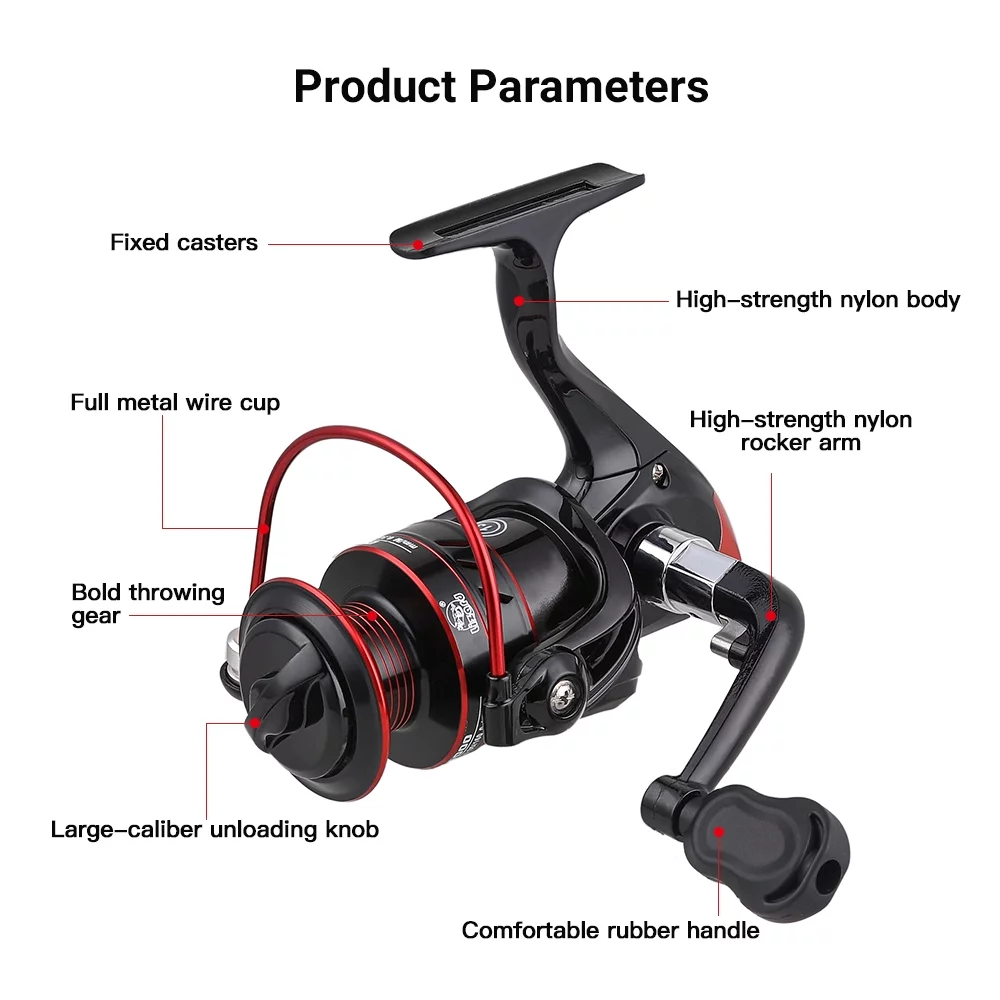 Spinning Fishing Reels, Anpro New Spinning Reel with Left/Right Interchangeable Collapsible ,5.2:1 Gear Ratio Smooth 13BB, Size 2000 - Womvr