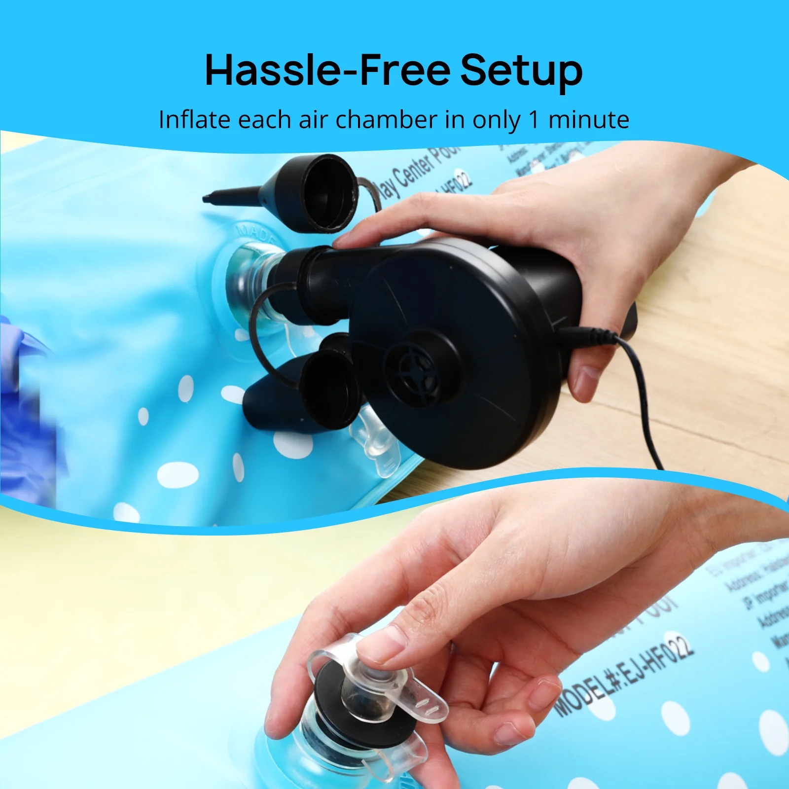 Sable Inflatable Pool, 95 x 75 x 40in Rectangular Swimming Pool for Toddlers, Kids, Family, Above Ground, Backyard, Outdoor - Womvr