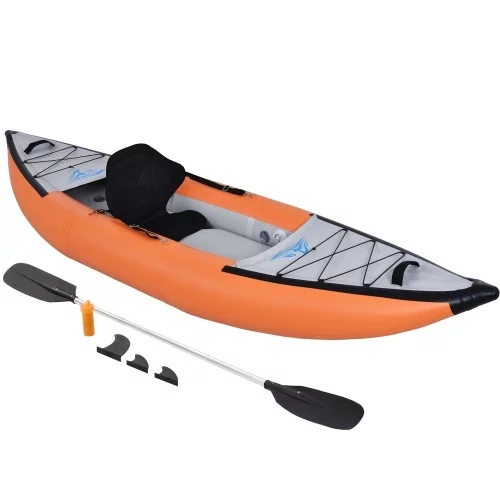 MKING Inflatable Kayak Set with Paddle & Air Pump, Deluxe Extended Version Tandem 2 Person Kayak,Portable Recreational Touring Kayak Foldable Fishing Touring Kayaks - Womvr
