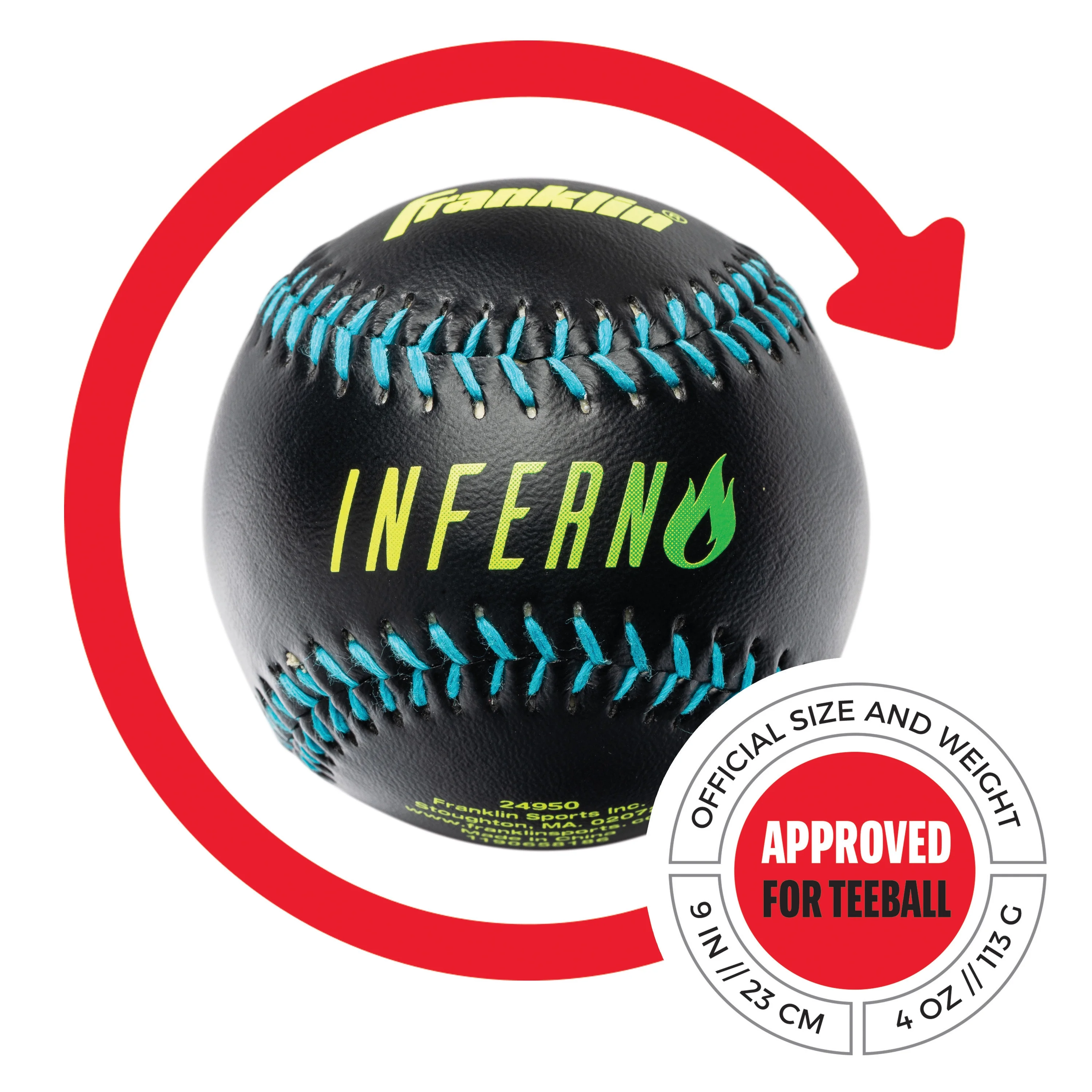 Franklin Sports Baseball Inferno Teeball Set - Bat (25